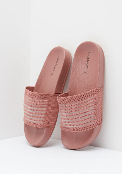 Textured Slip-On Slides-Women%27s Flip Flops & Beach Slippers-image-3