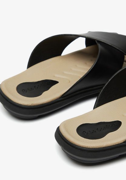 Le Confort Solid Slip-On Cross Strap Sandals