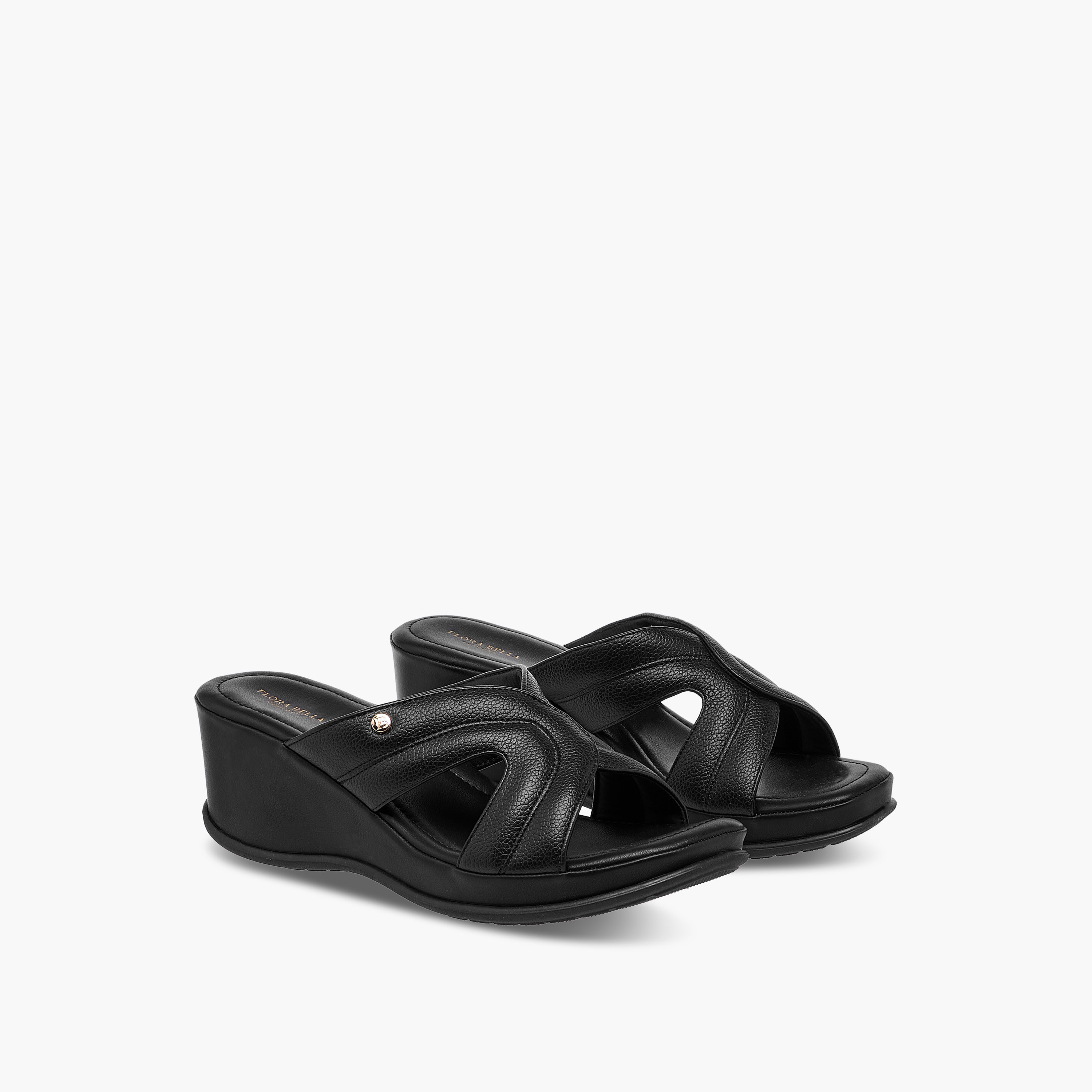 Flora Bella Cutout Detail Slip-On Sandals with Wedge Heels-women-shoes-sandals-heeled-image-1