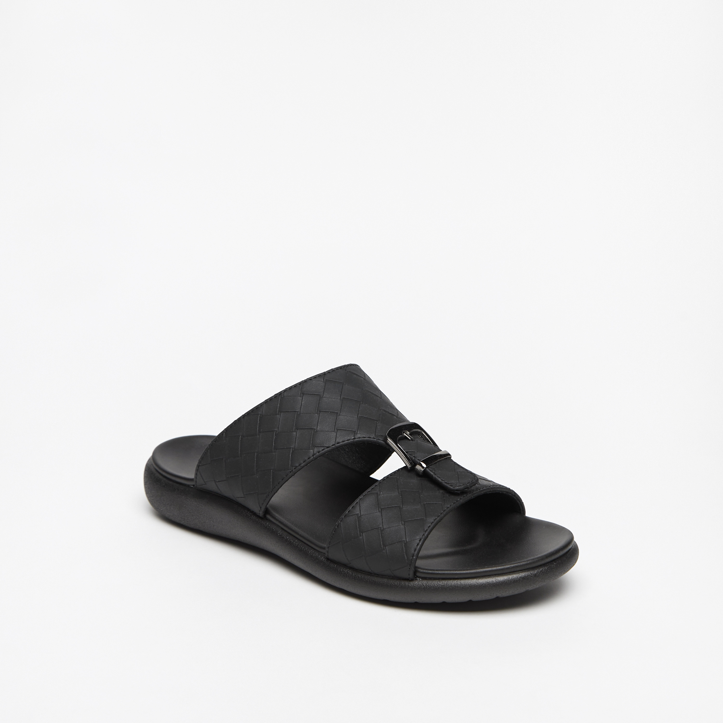 LBL by Shoexpress Weave Detail Slip-On Comfort Sandals with Buckle-cpmen-footwear-sandals-image-1
