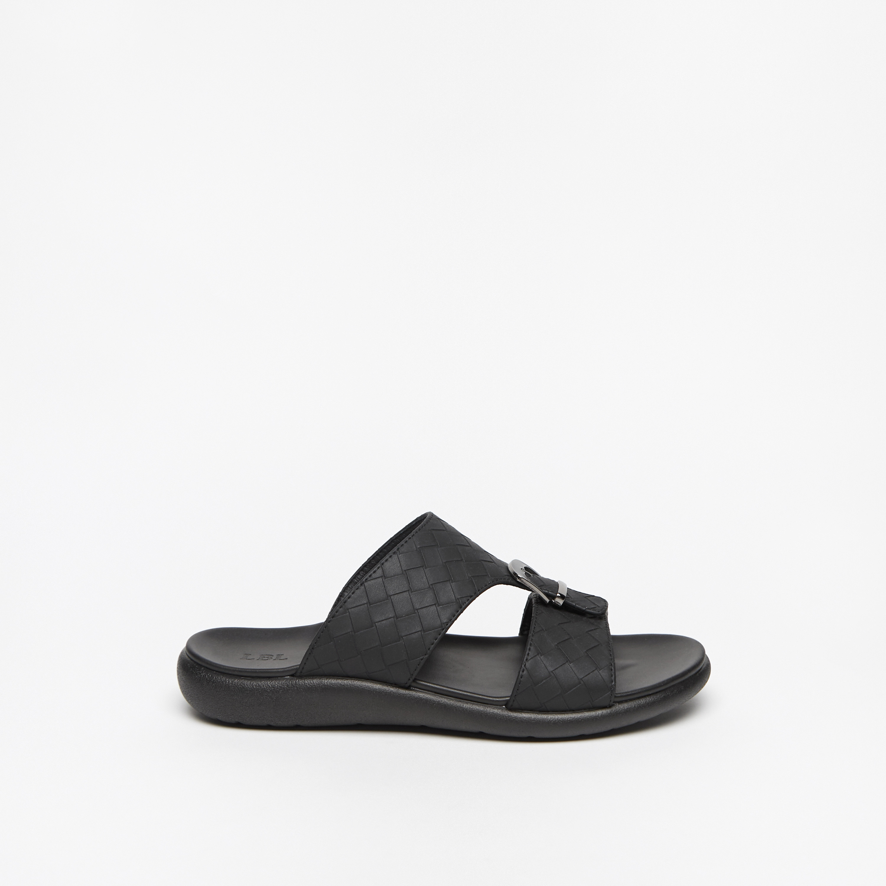 LBL by Shoexpress Weave Detail Slip-On Comfort Sandals with Buckle-cpmen-footwear-sandals-image-2