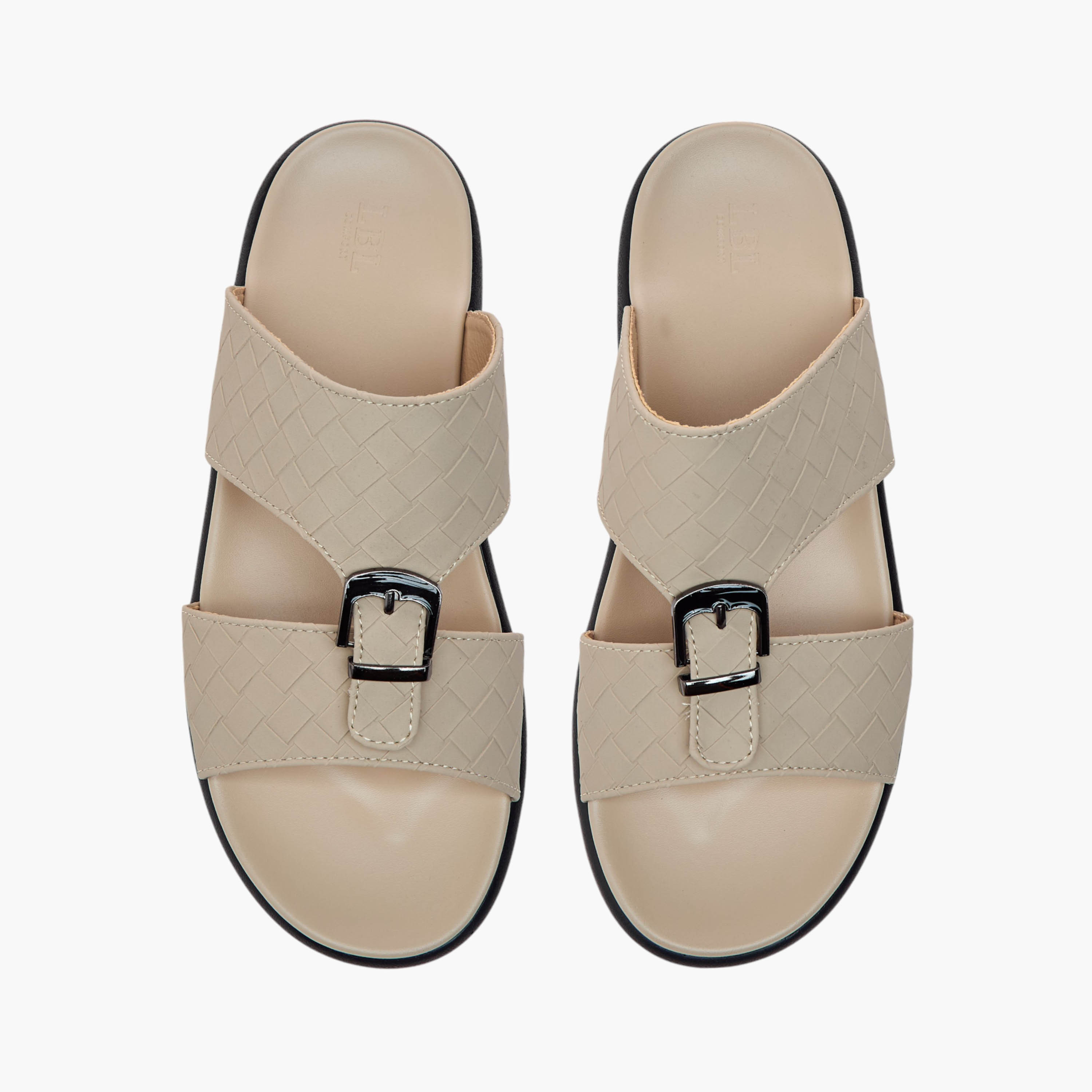 LBL by Shoexpress Weave Detail Slip-On Comfort Sandals with Buckle-cpmen-footwear-sandals-image-1