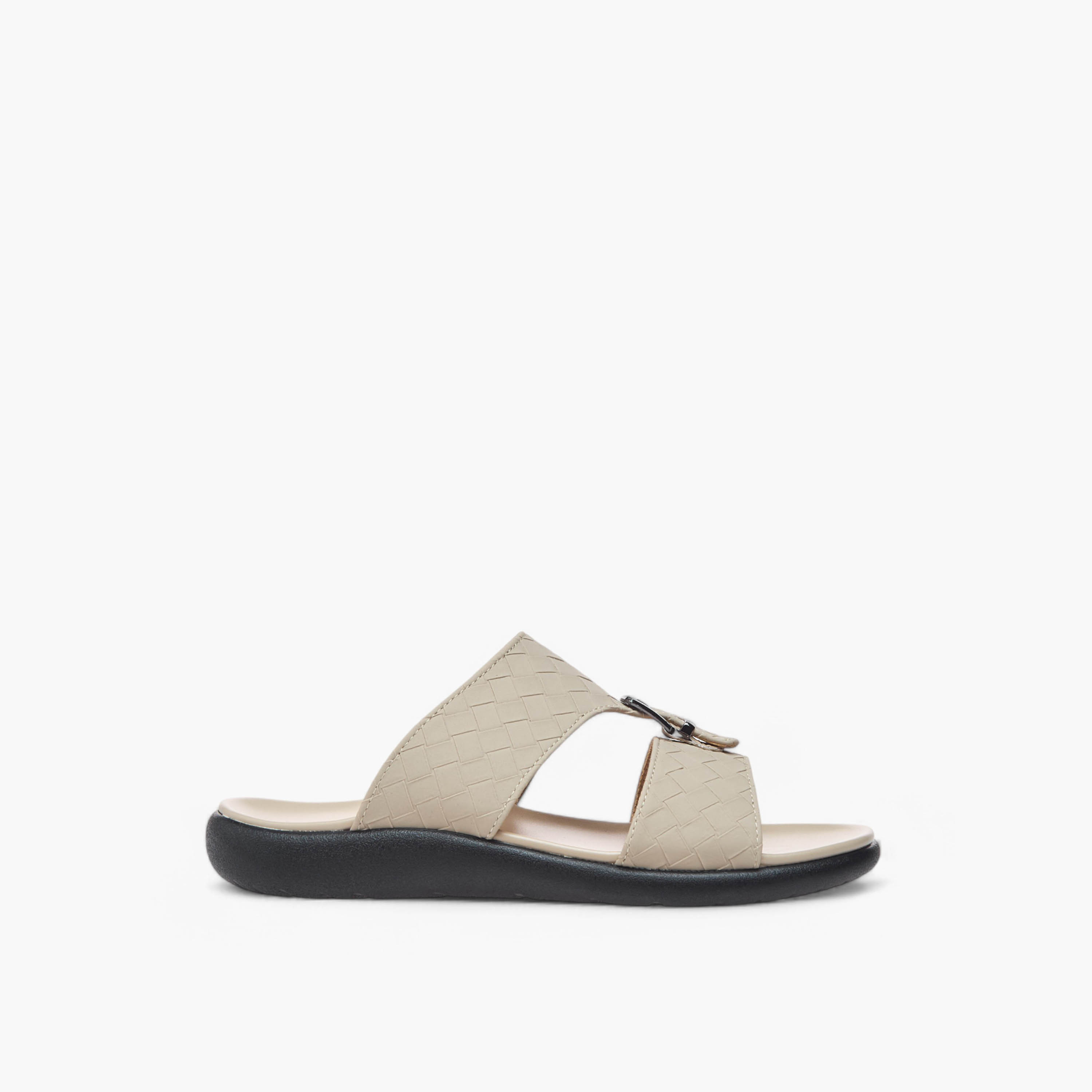 LBL by Shoexpress Weave Detail Slip-On Comfort Sandals with Buckle-cpmen-footwear-sandals-image-2