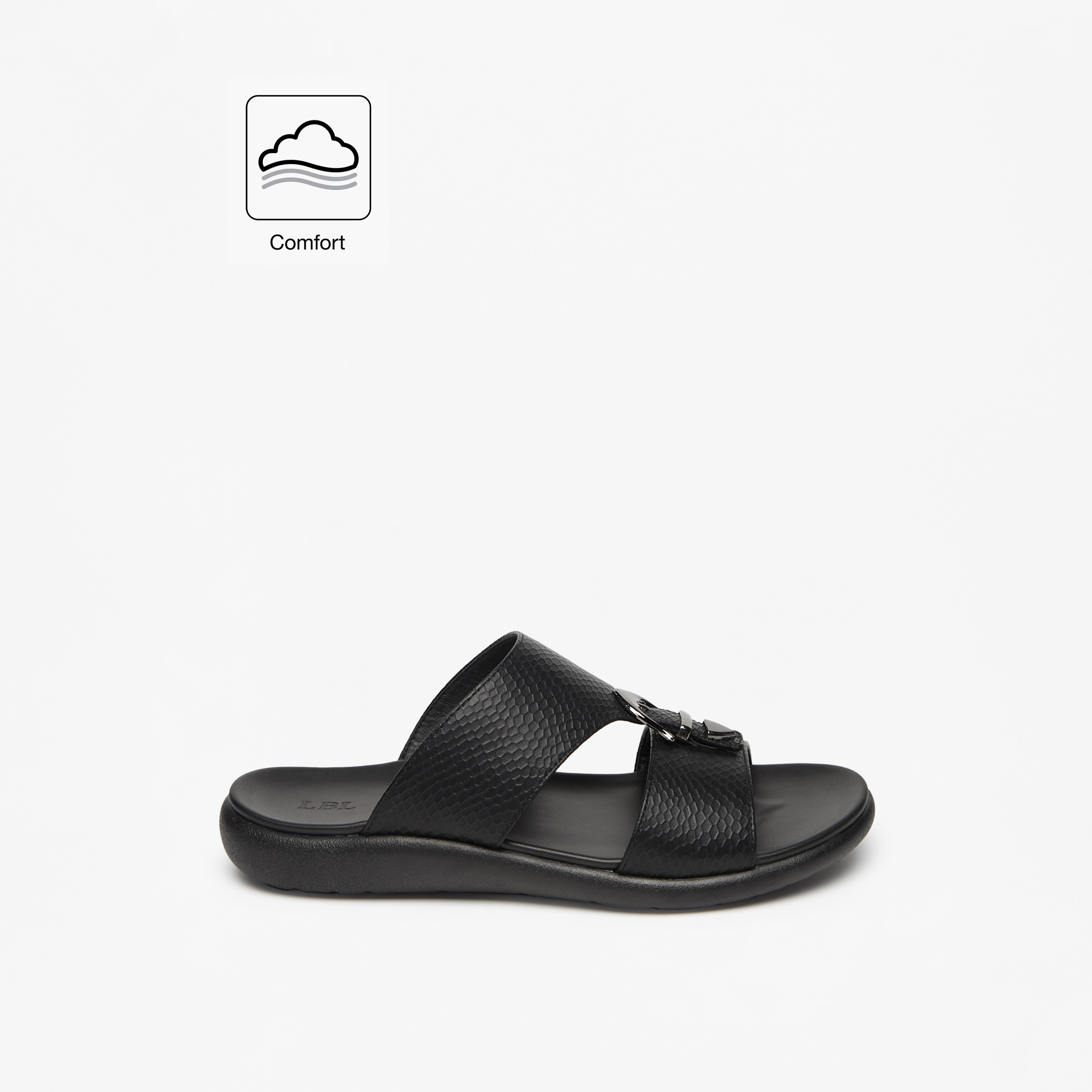 صندل مريح سهل الارتداء بارز الملمس بإبزيم للرجال من إل بي إل من شو إكسبريس-cpmen-footwear-sandals-image-2
