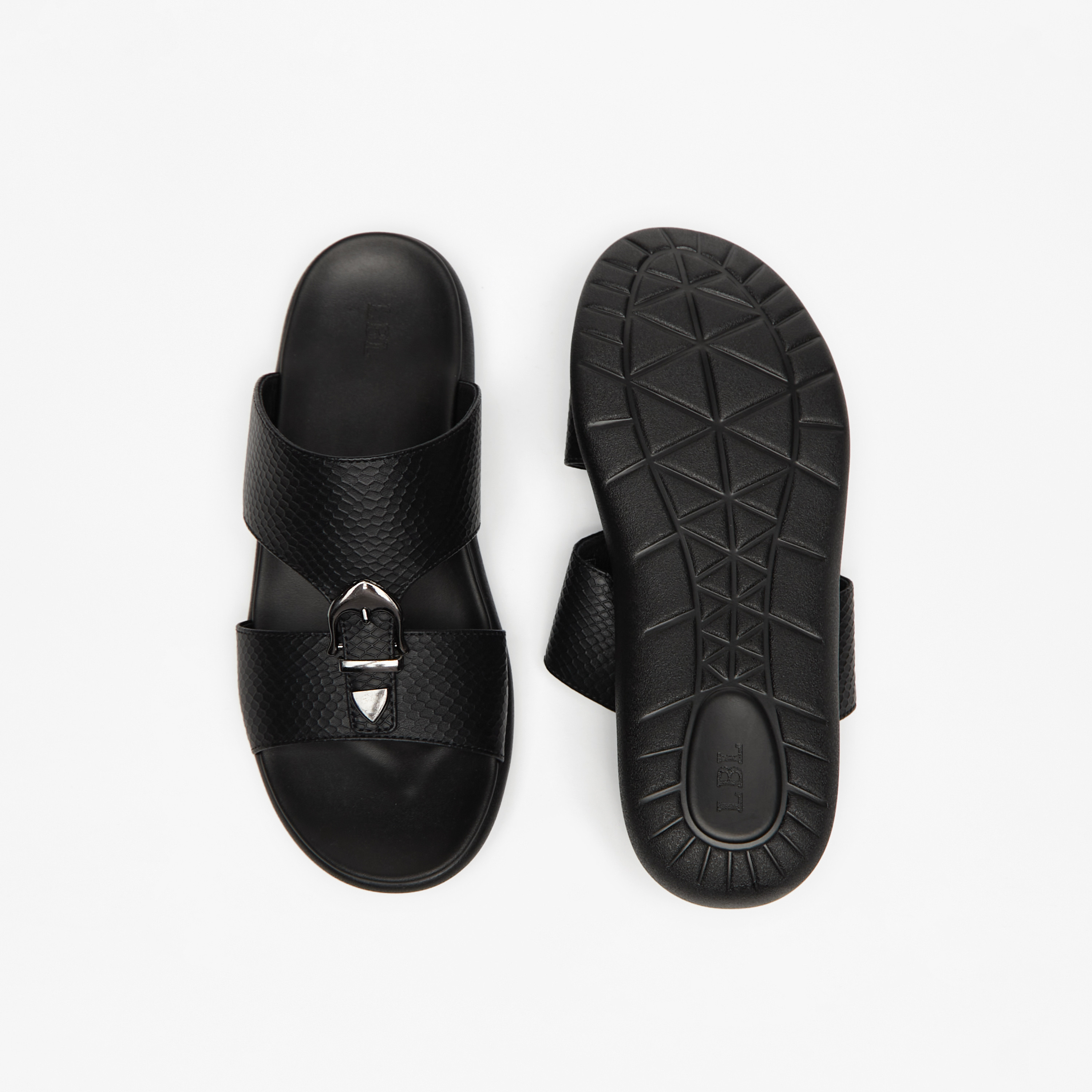 صندل مريح سهل الارتداء بارز الملمس بإبزيم للرجال من إل بي إل من شو إكسبريس-cpmen-footwear-sandals-image-4