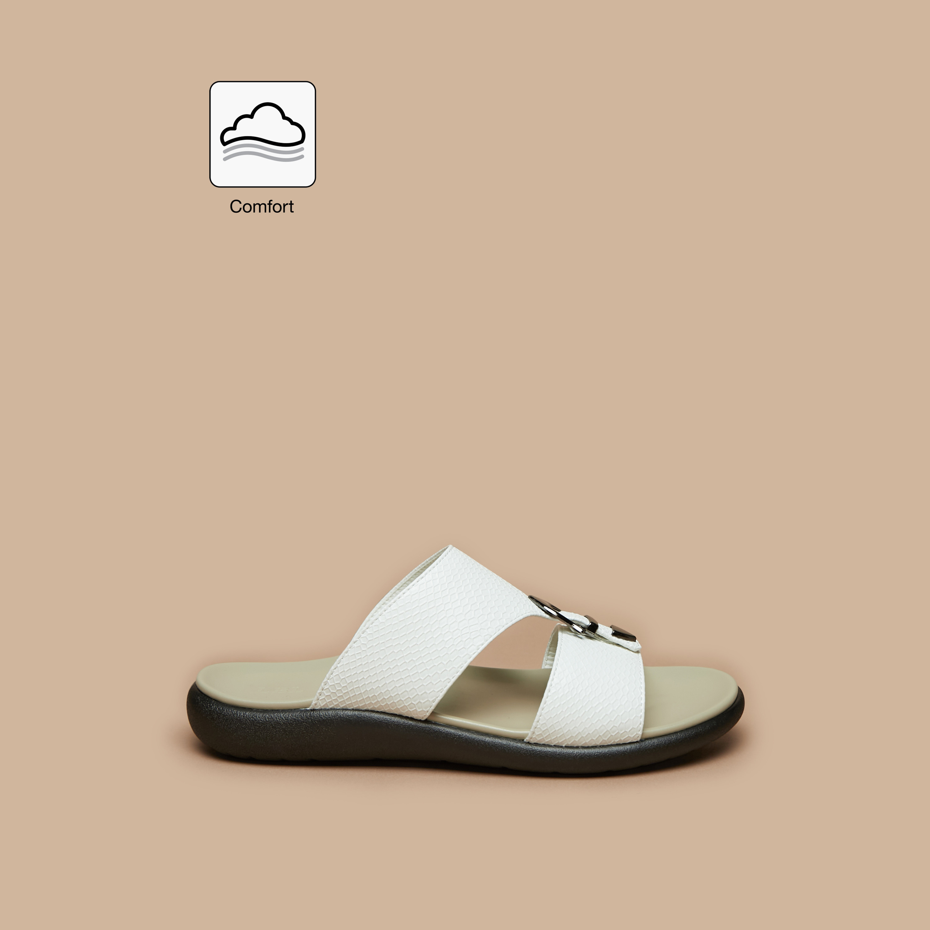 صندل مريح سهل الارتداء بارز الملمس بإبزيم للرجال من إل بي إل من شو إكسبريس-cpmen-footwear-sandals-image-2