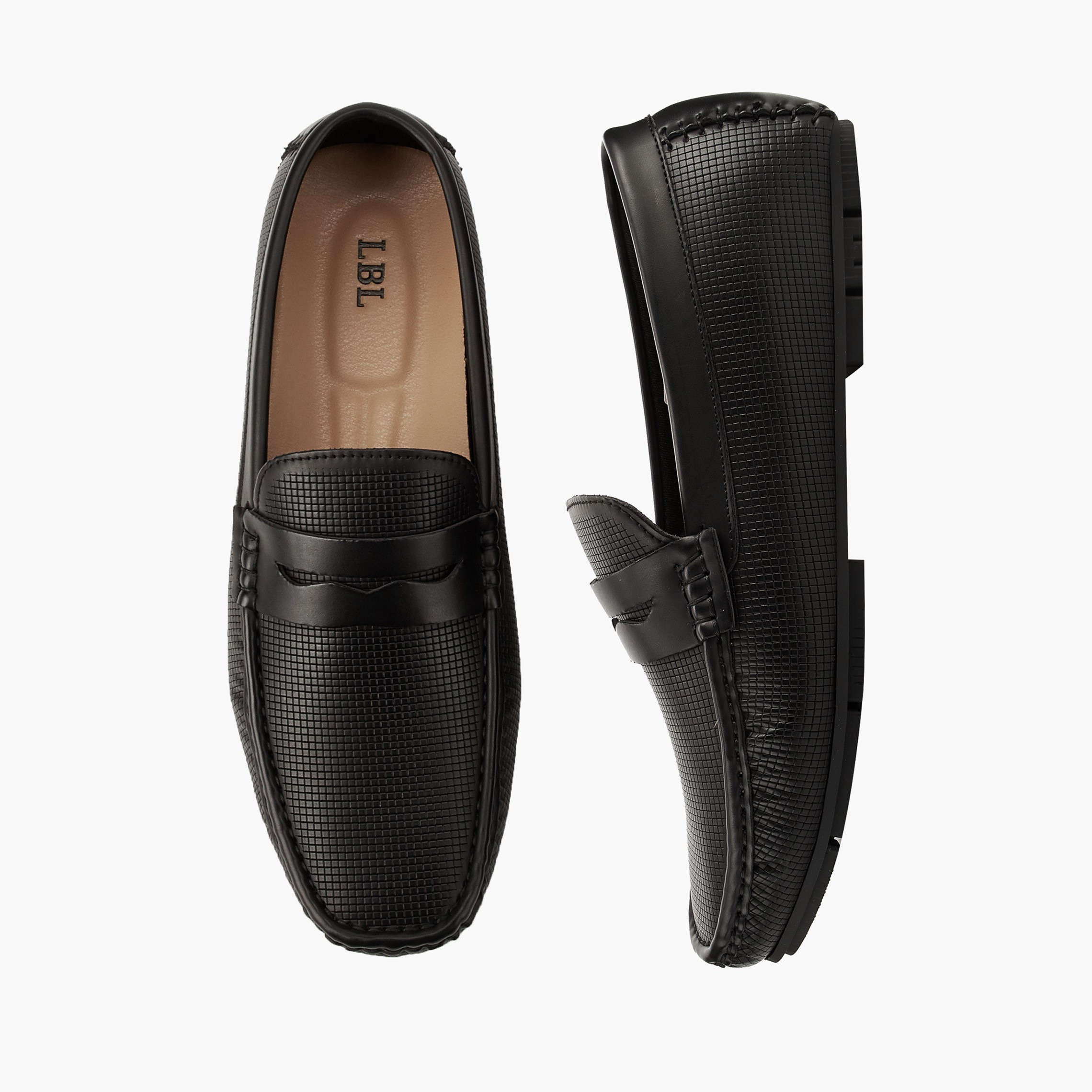 حذاء لوفر بملمس وافل بارز للرجال من إل بي إل من شو إكسبريس-men-shoes-loafersandmoccasins-image-1