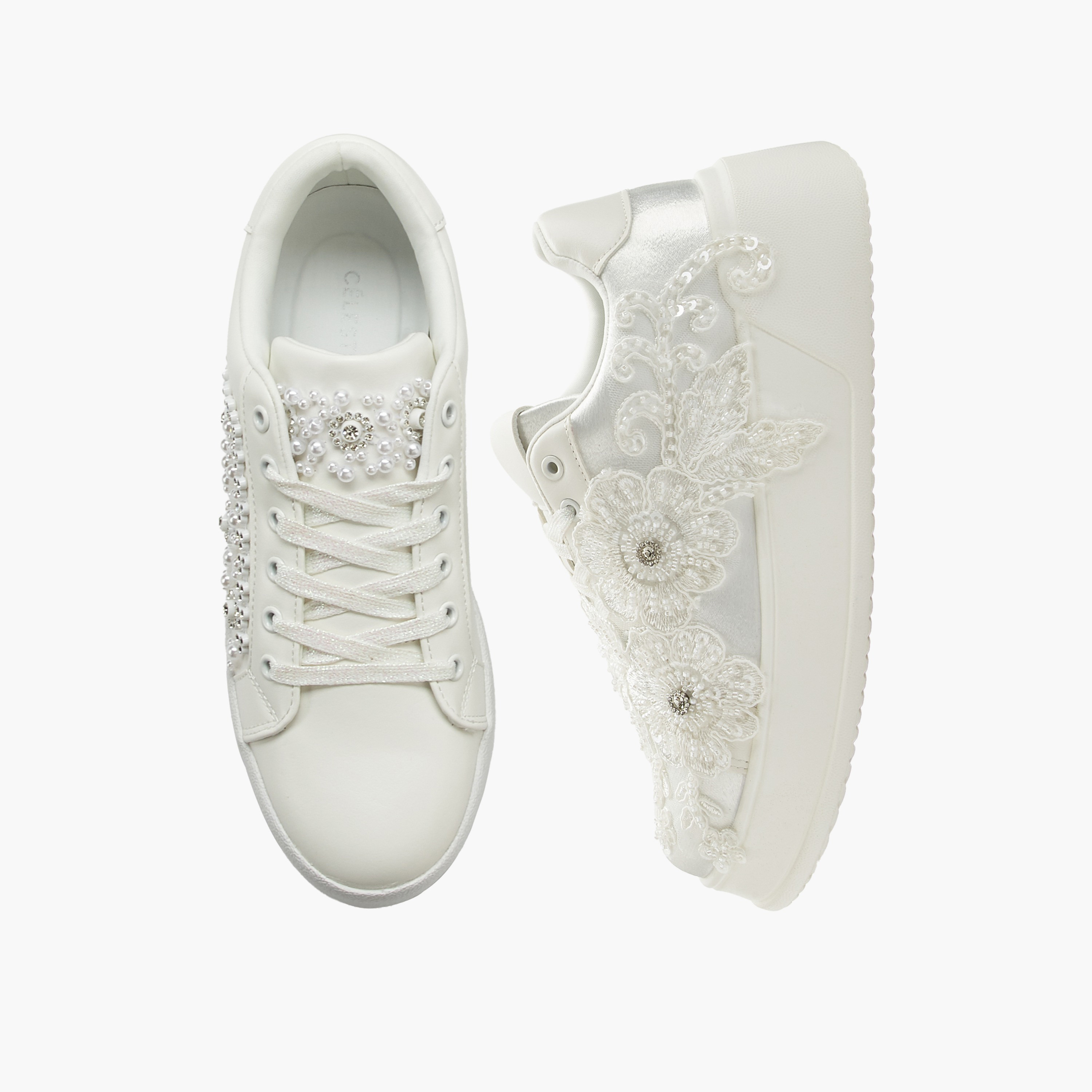 حذاء سنيكرز مزين بالزهور للنساء من سيليست-women-shoes-sneakers-image-1
