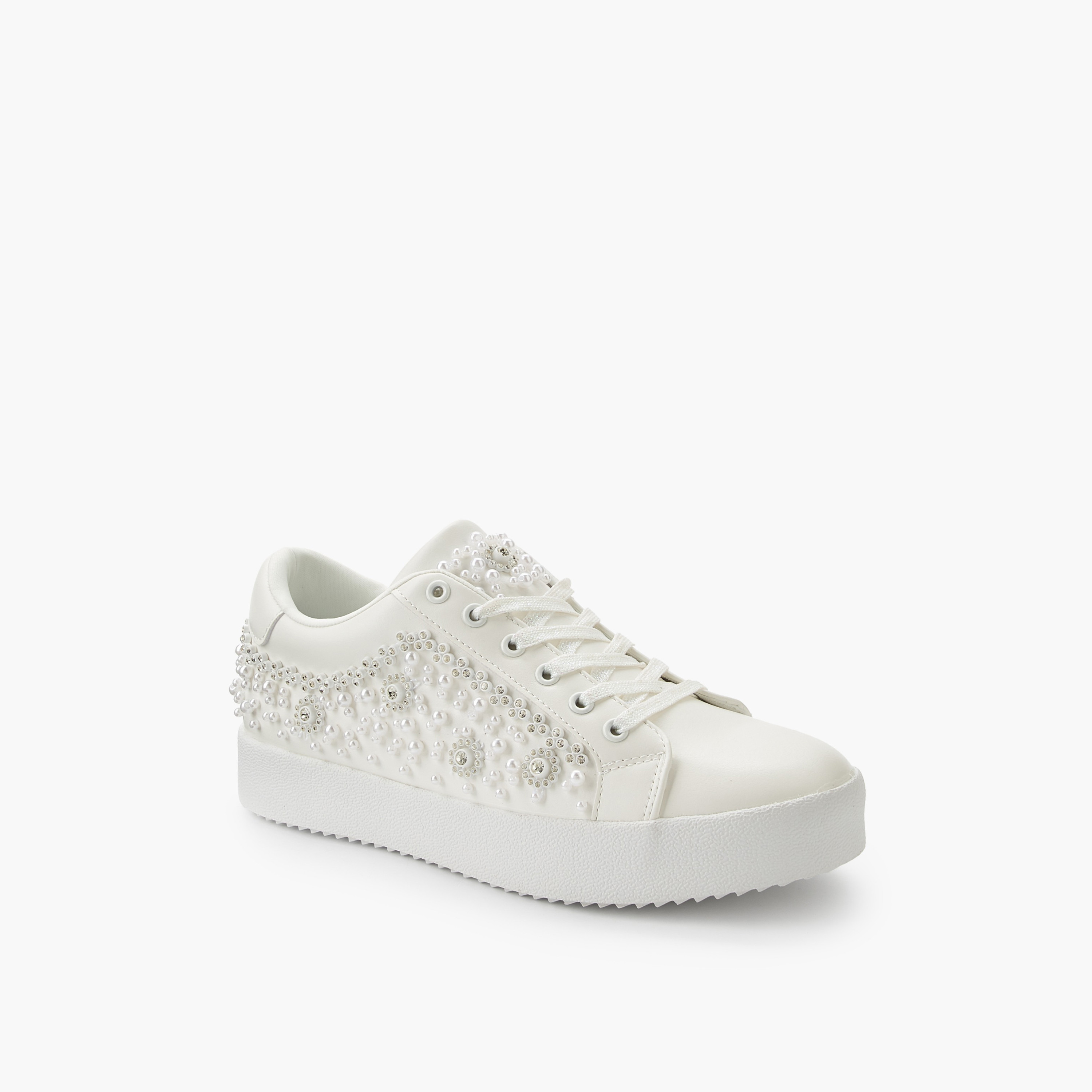 Celeste Women Embellished Lace-Up Sneakers-women-shoes-sneakers-image-2