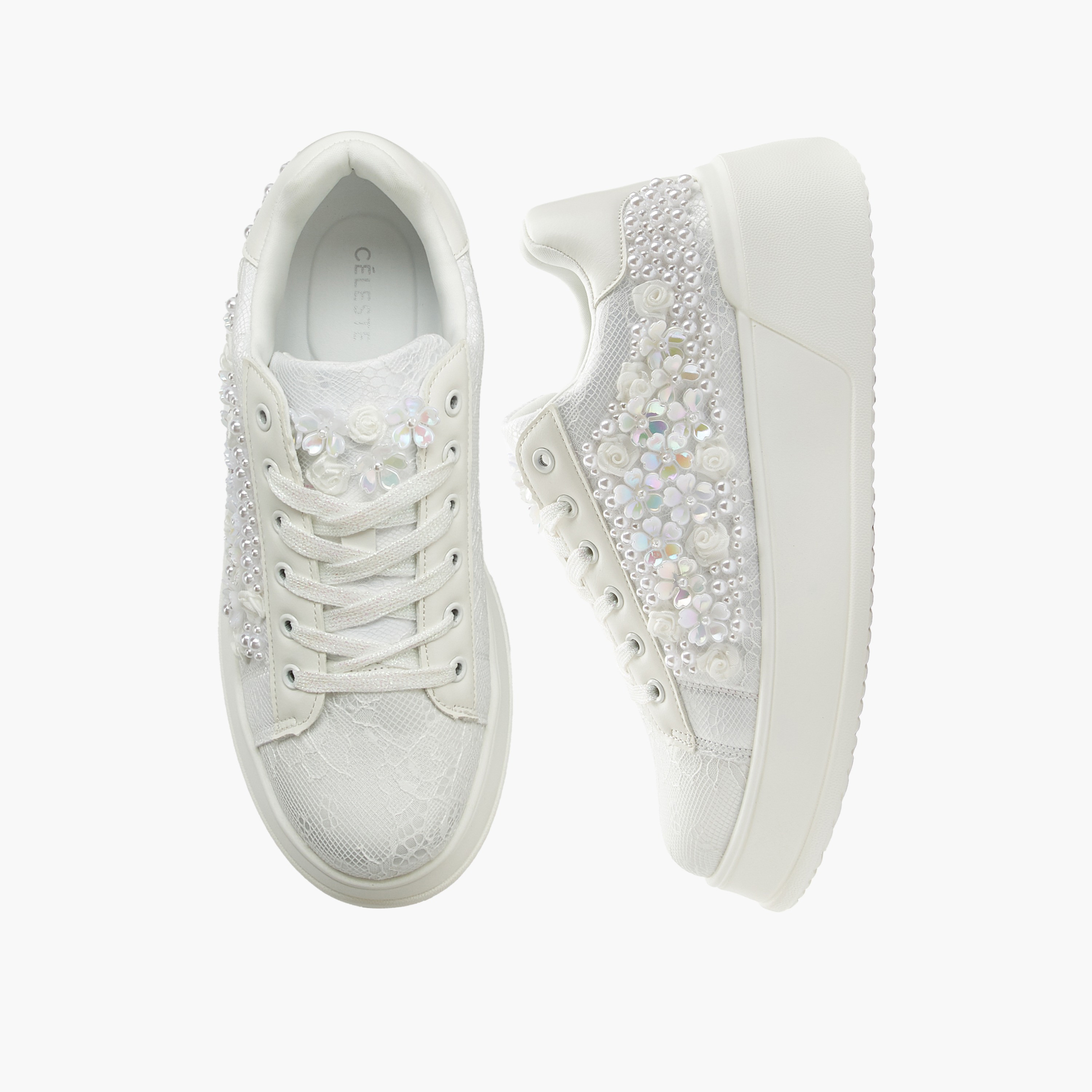Celeste Women Embellished Lace-Up Sneakers-women-shoes-sneakers-image-1