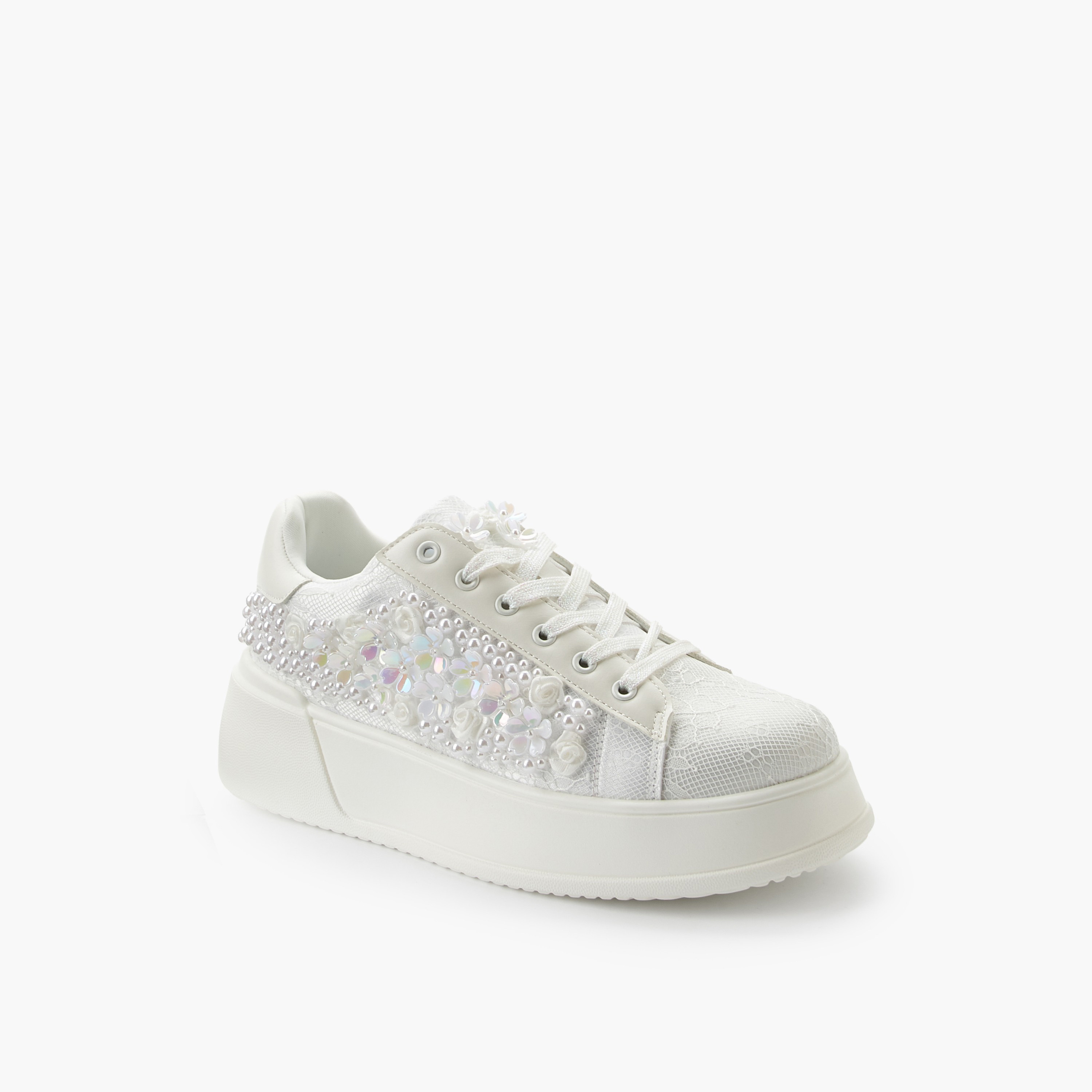 Celeste Women Embellished Lace-Up Sneakers-women-shoes-sneakers-image-2