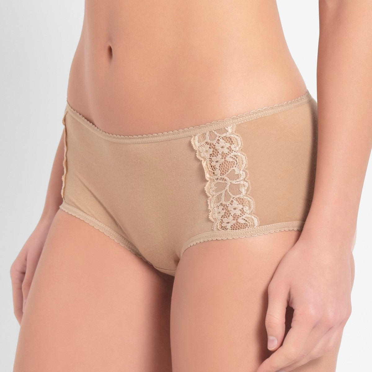 Jockey Women Beige Fashion Essential Hipster with Lace-women-clothing-lingerie-panties-image-2