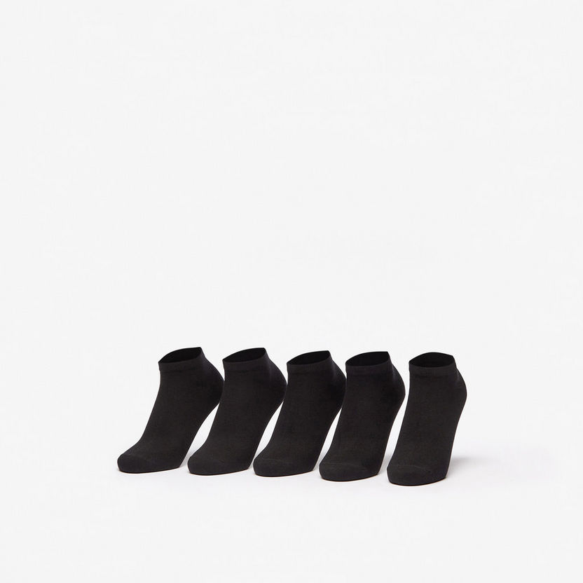 Celeste Textured Ankle Length Socks - Set of 5-Women%27s Socks-image-0