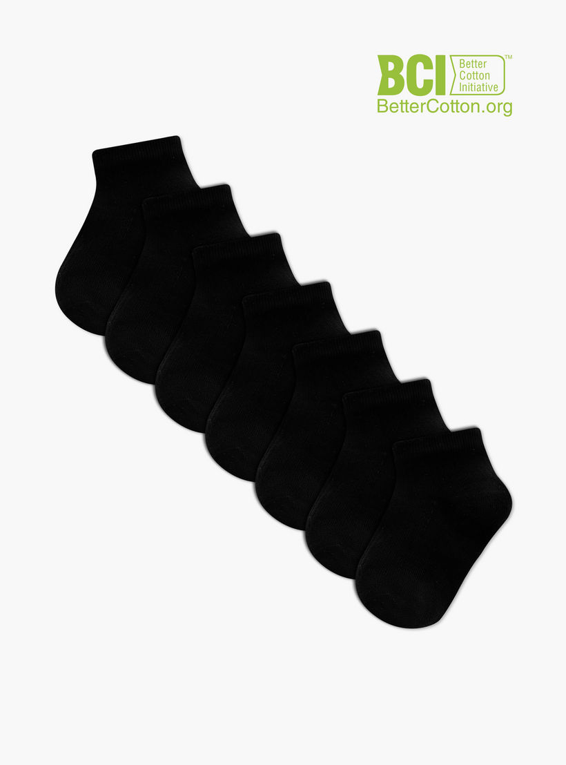 طقم جوارب 7 أزواج سادة بطول الكاحل من جونيورز-girls-accessories-socks-image-1