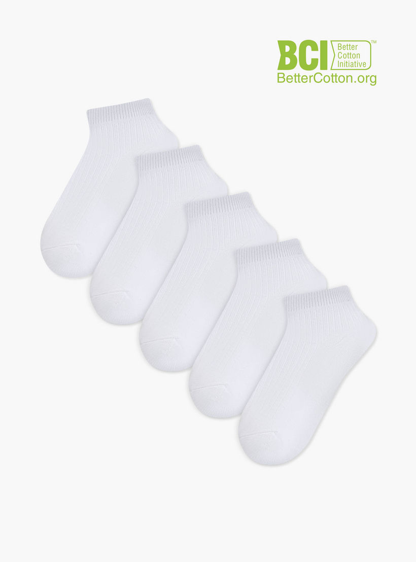طقم جوارب 7 أزواج مضلّعة بطول الكاحل من جونيورز-girls-accessories-socks-image-1