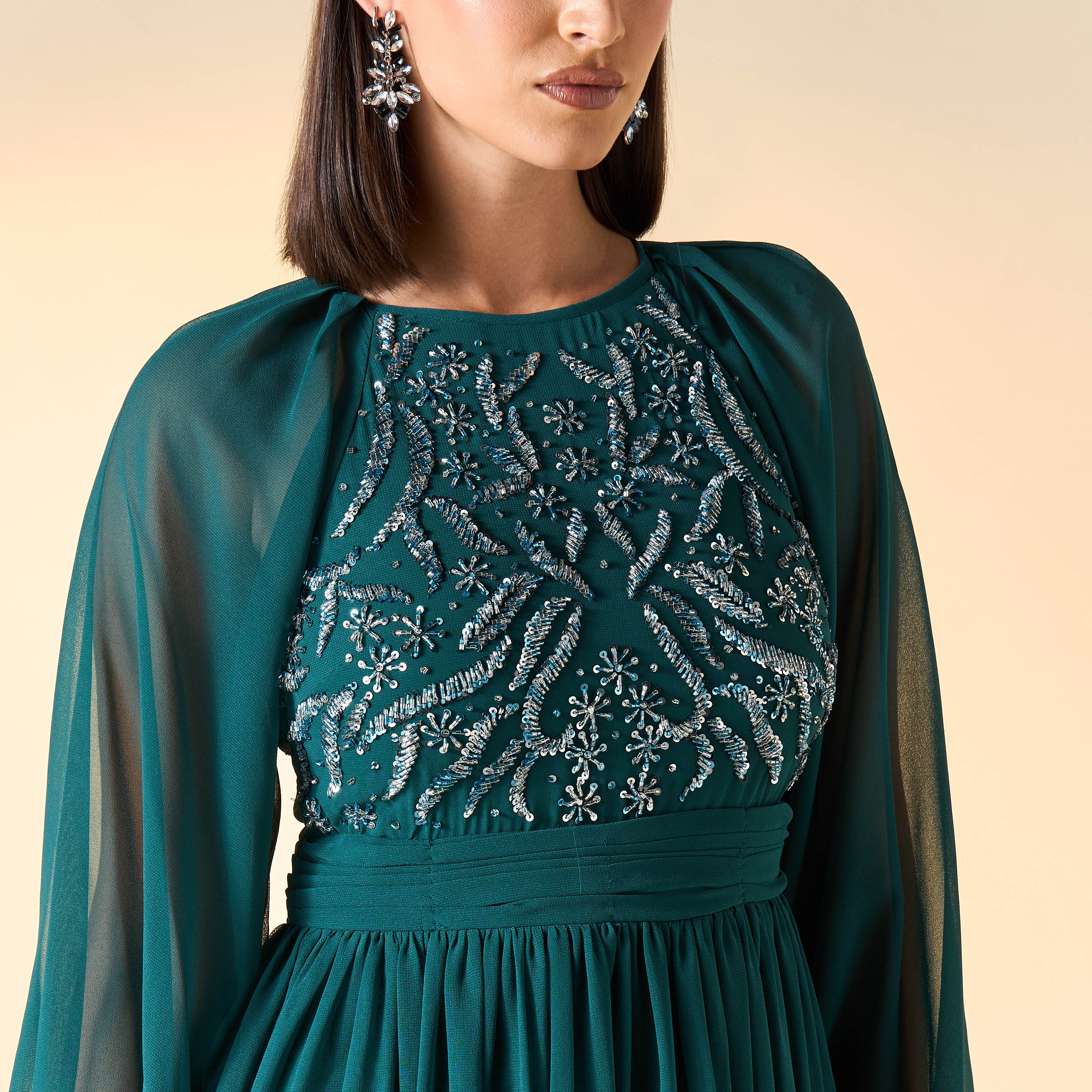 Frock and Frill Embellished Dress with Volume Sleeves-women-clothing-dresses-image-4