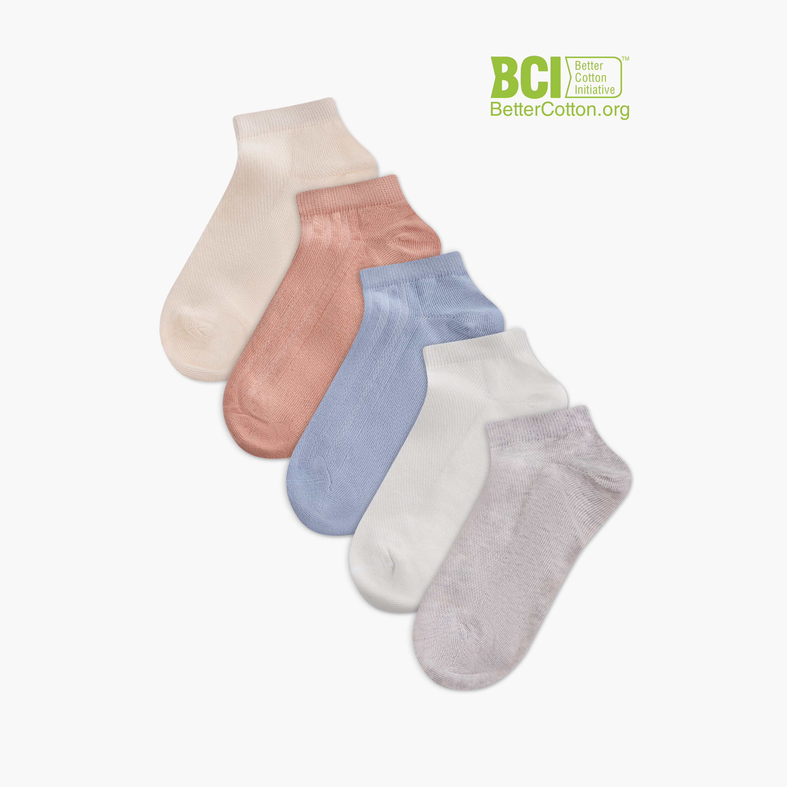 طقم جوارب غير وبرية 5 أزواج سادة بطول الكاحل من سيليست-women-socksandstockings-image-5