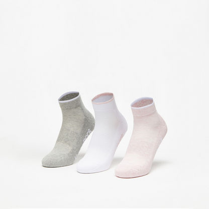 KangaROOS Logo Print Ankle Length Socks - Set of 3-Women%27s Socks-image-0
