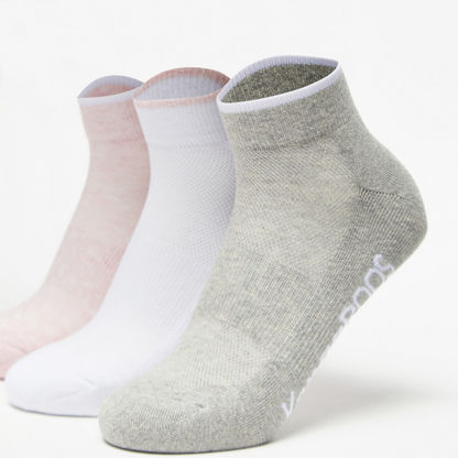 KangaROOS Logo Print Ankle Length Socks - Set of 3-Women%27s Socks-image-1