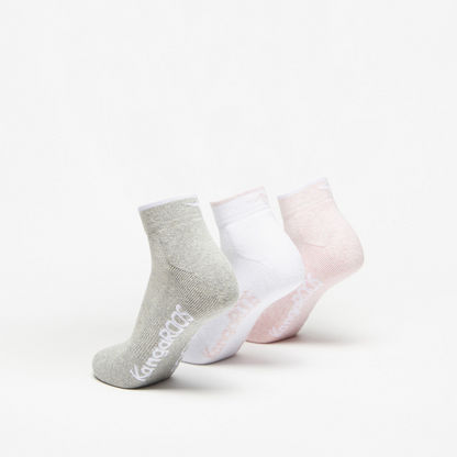 KangaROOS Logo Print Ankle Length Socks - Set of 3-Women%27s Socks-image-2