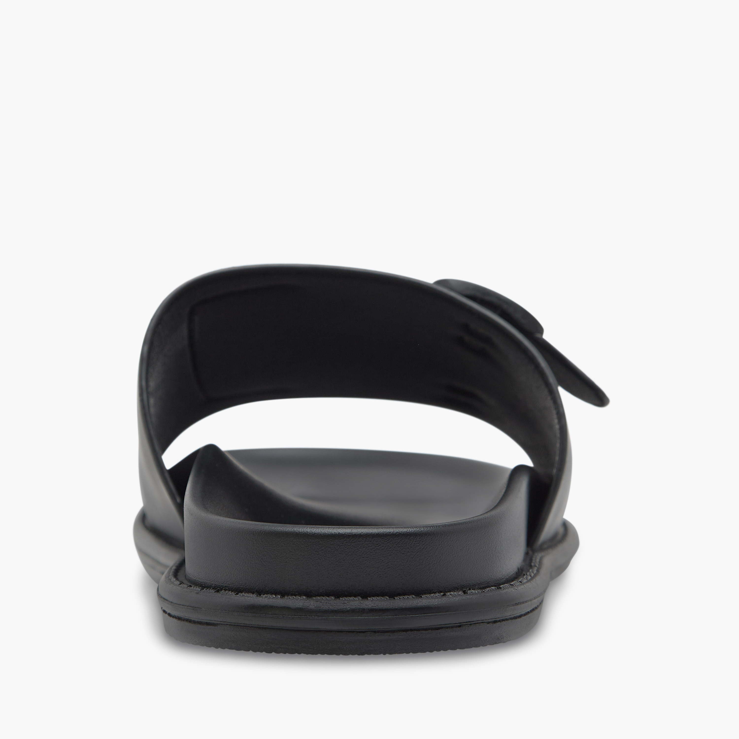 Duchini Men's Textured Slip-On Comfort Sandals with Buckle Detail-men-shoes-sandals-image-4
