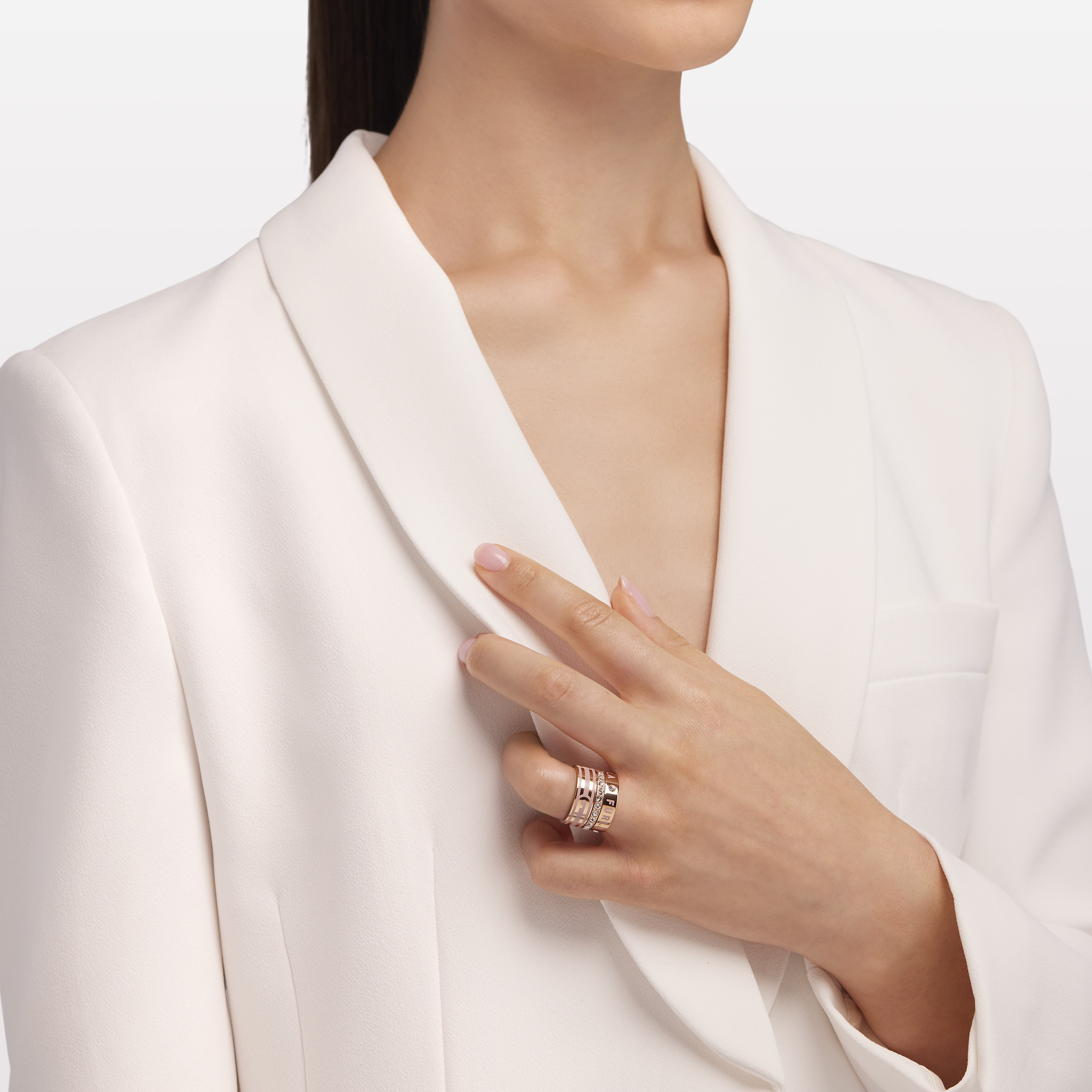 Shop Furla 3-Piece Arch Stripe Women's Rings Stainless Steel
