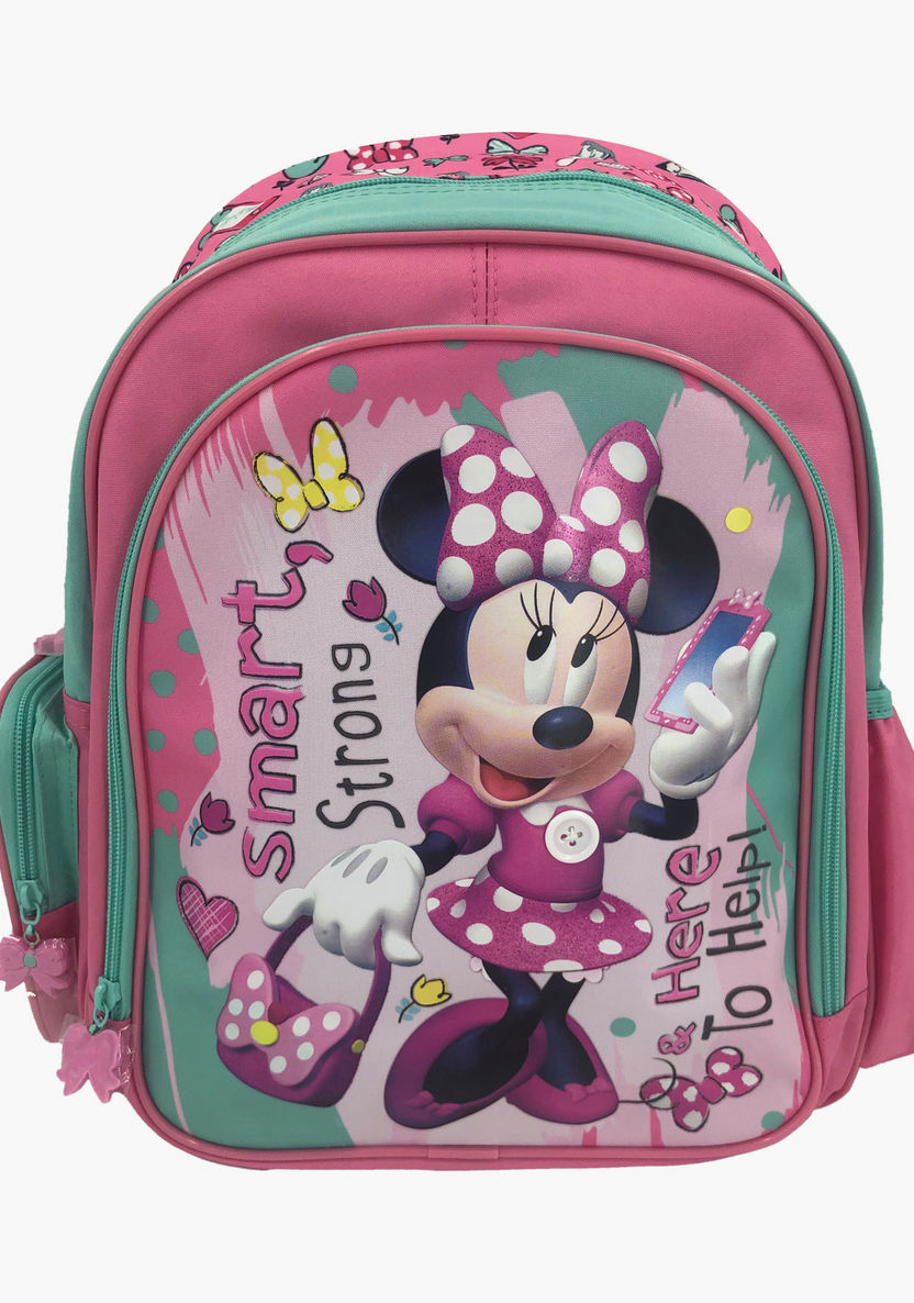 Disney Minnie Mouse Print Backpack with Adjustable Straps - 14 inches-Backpacks-image-0