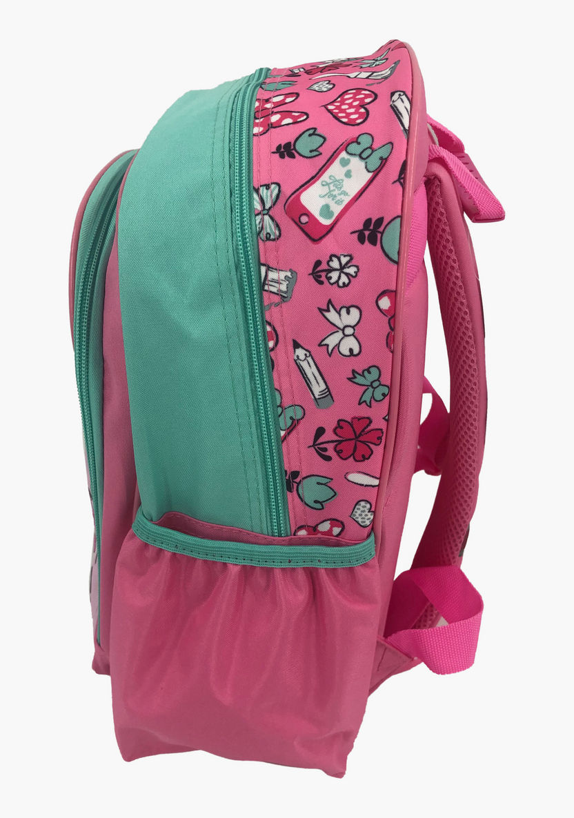 Disney Minnie Mouse Print Backpack with Adjustable Straps - 14 inches-Backpacks-image-2