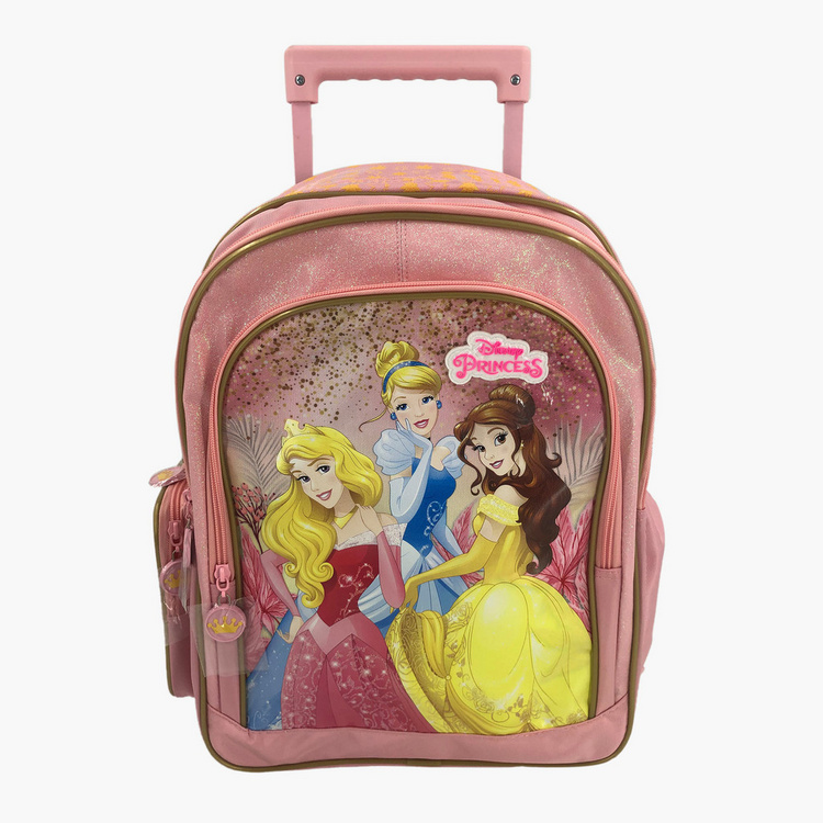 Disney Princess Print Trolley Backpack with Zip Closure - 16 inches