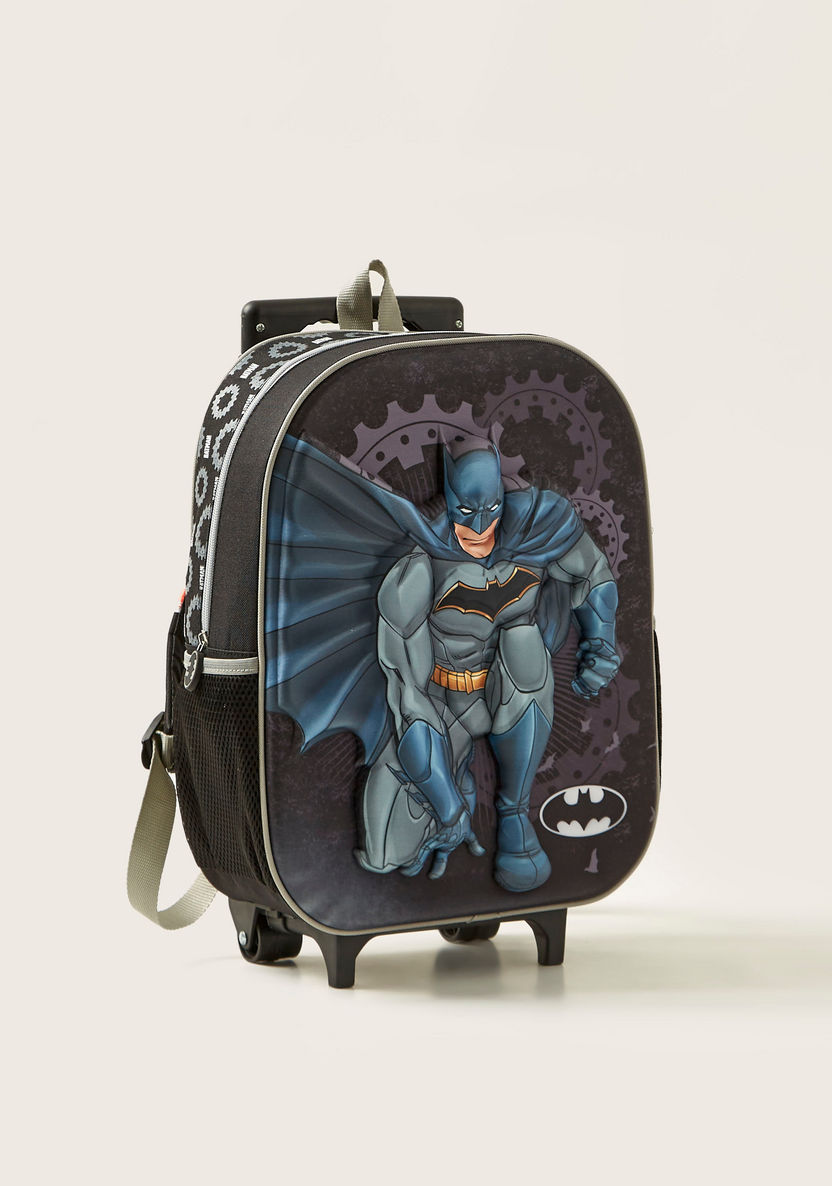 Batman Embossed Print 3-Piece Trolley Backpack Set - 16 Inches-School Sets-image-1