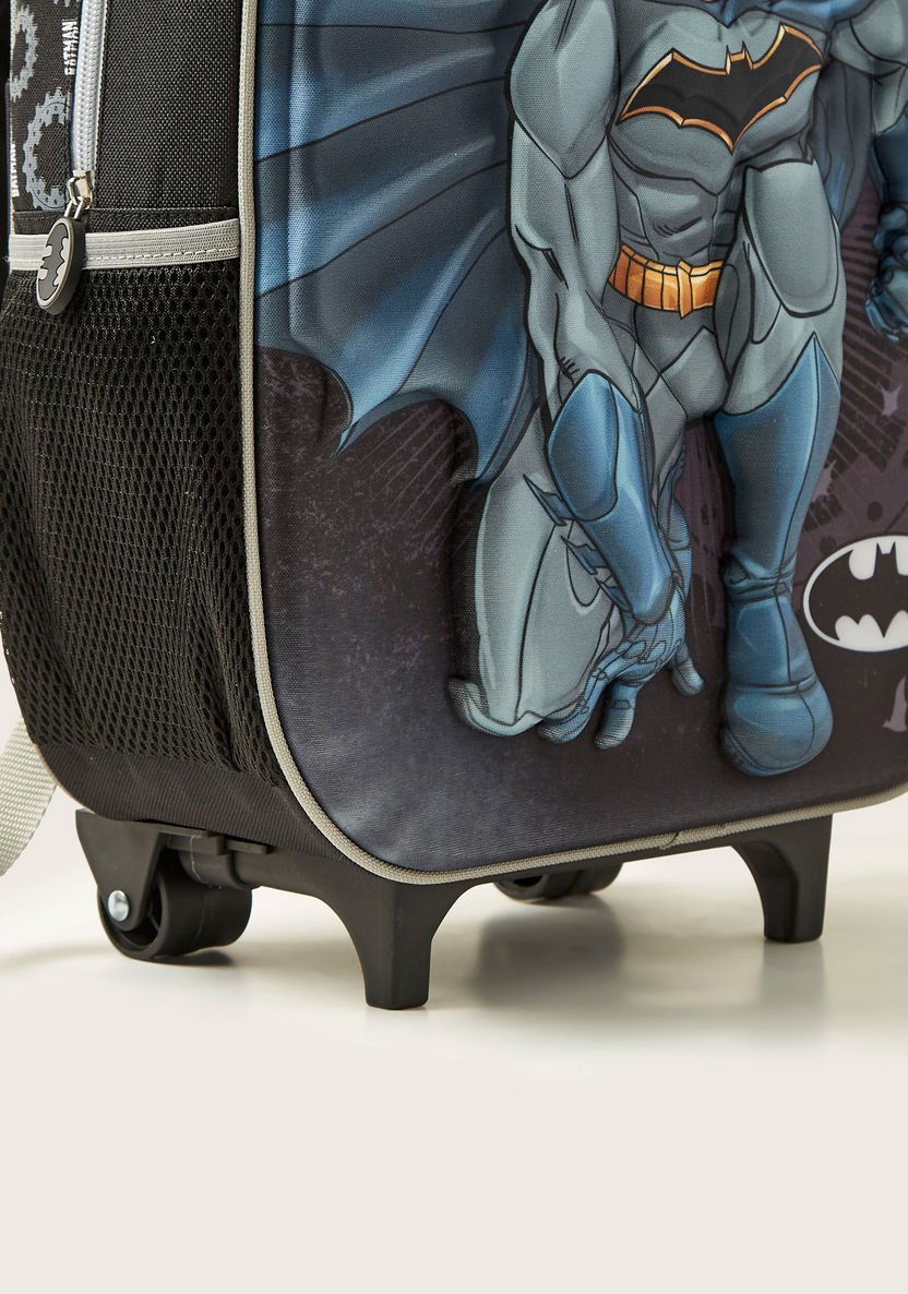 Batman Embossed Print 3-Piece Trolley Backpack Set - 16 Inches-School Sets-image-3