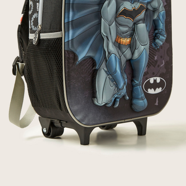 Batman Embossed Print 3-Piece Trolley Backpack Set - 16 Inches