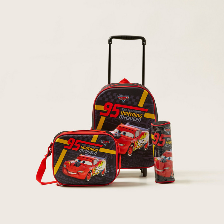 Disney Cars Print 3-Piece Trolley Backpack Set - 12 Inches