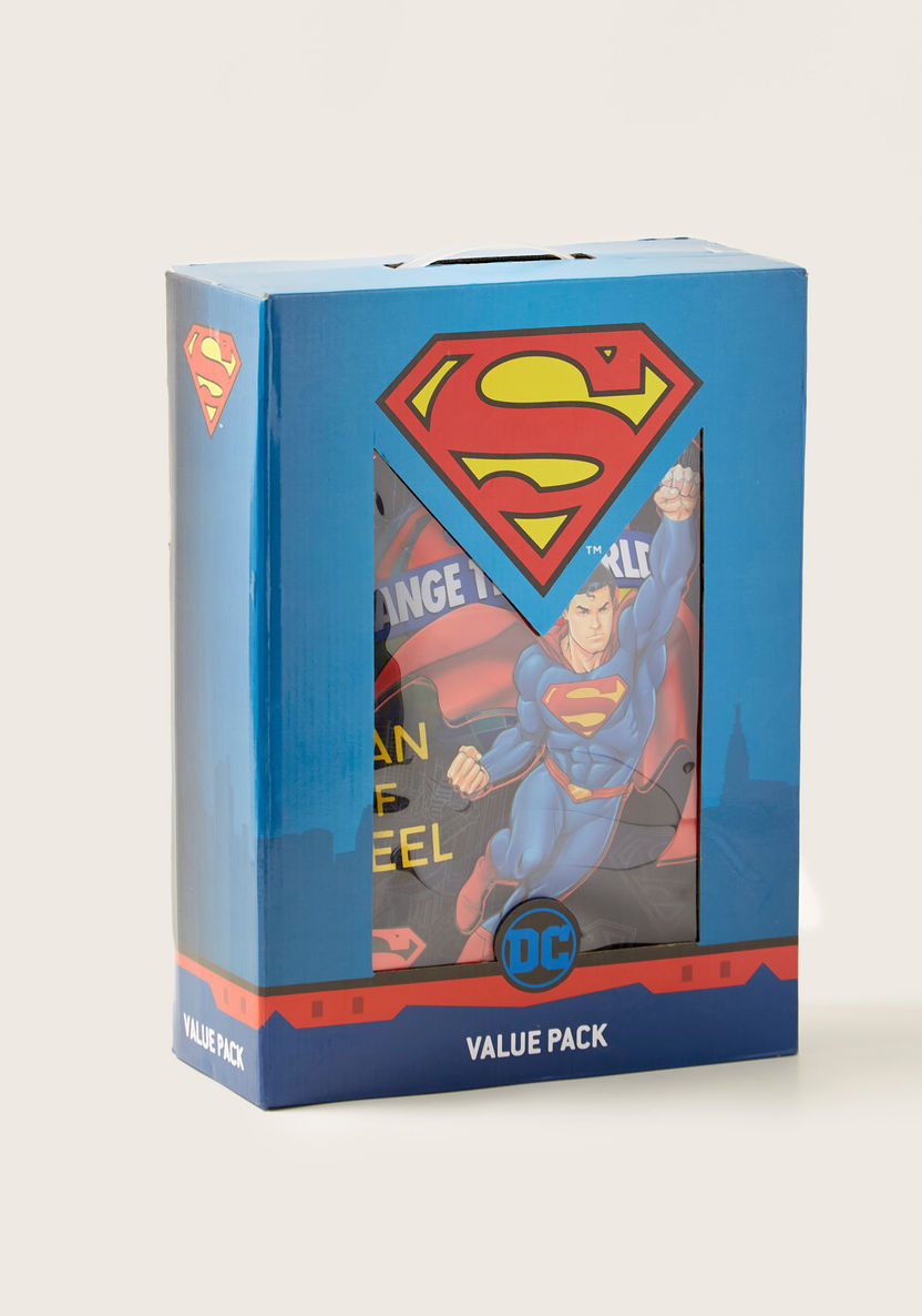 Superman Print 5-Piece Trolley Backpack Set -14 Inches-School Sets-image-9