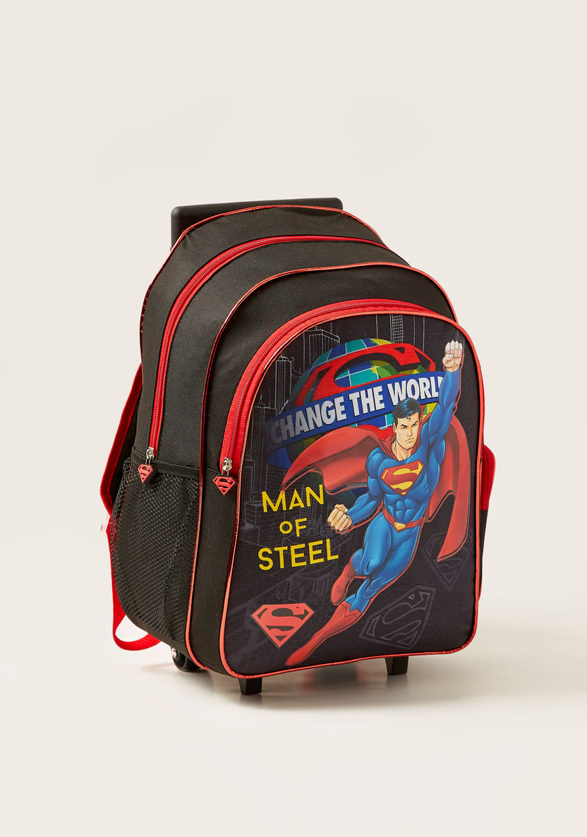 Superman Print 5-Piece Trolley Backpack Set -14 Inches-School Sets-image-1