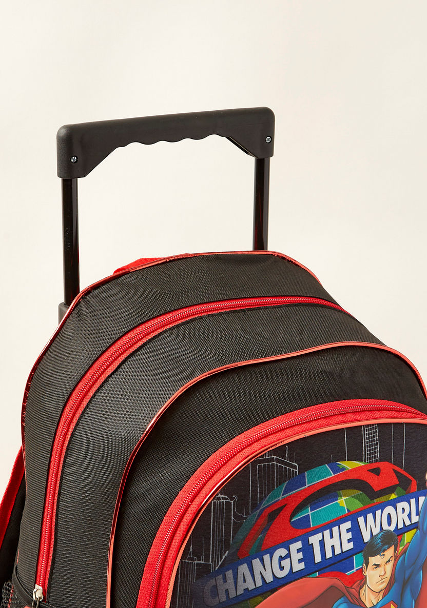 Superman Print 5-Piece Trolley Backpack Set -14 Inches-School Sets-image-2