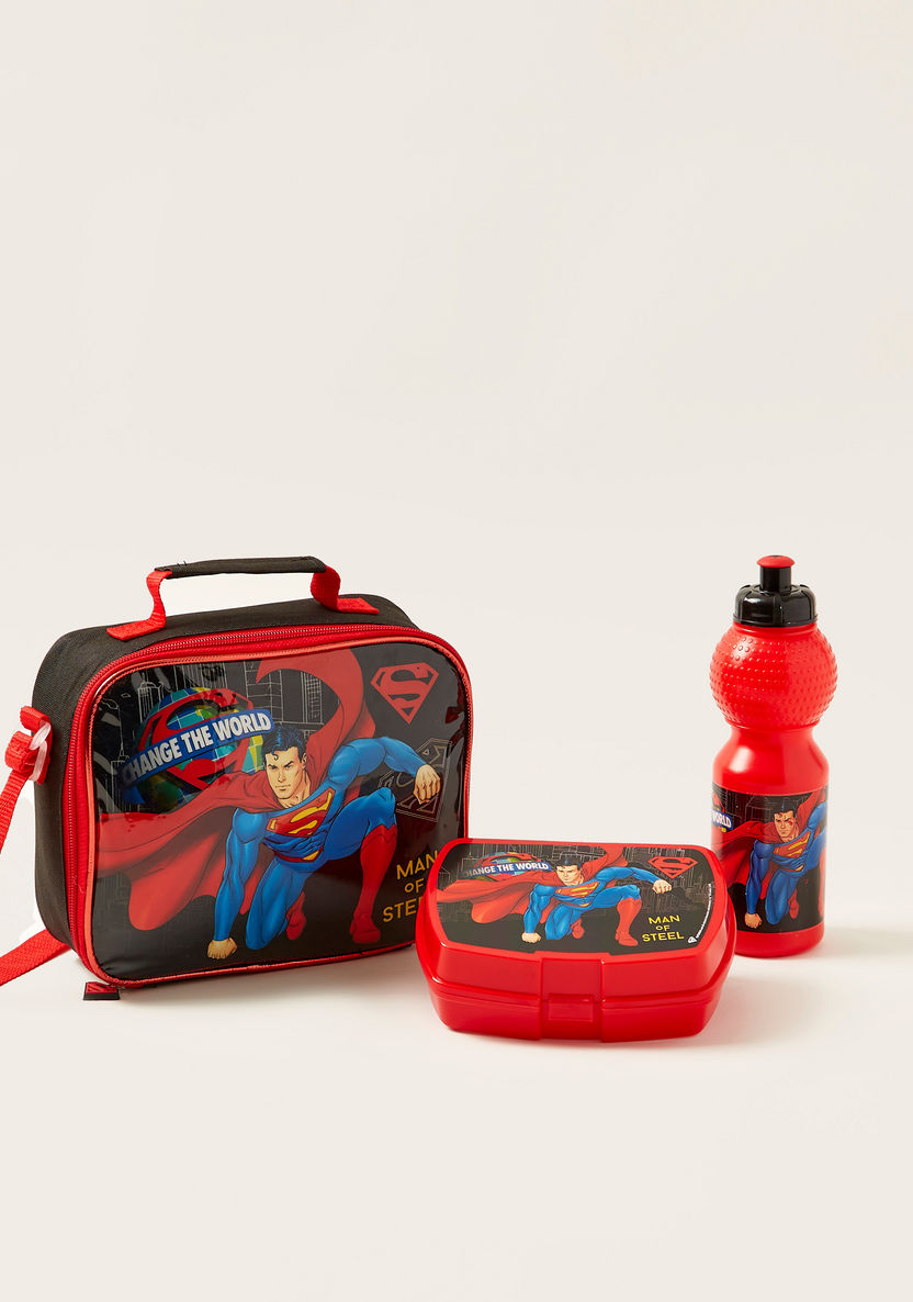 Superman Print 5-Piece Trolley Backpack Set -14 Inches-School Sets-image-6