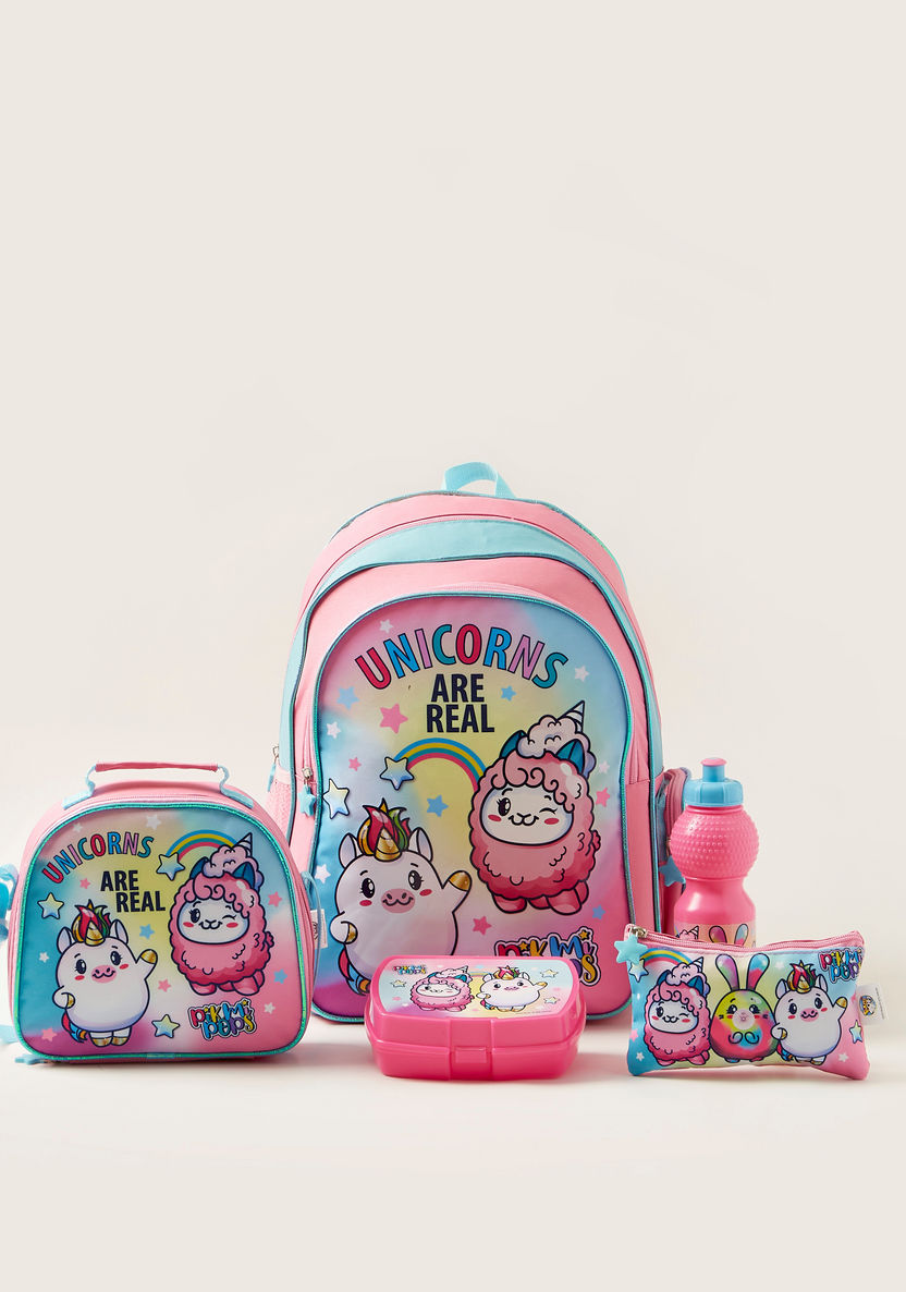 Pikmi Pops Printed 5-Piece Backpack Set - 14 inches-School Sets-image-0