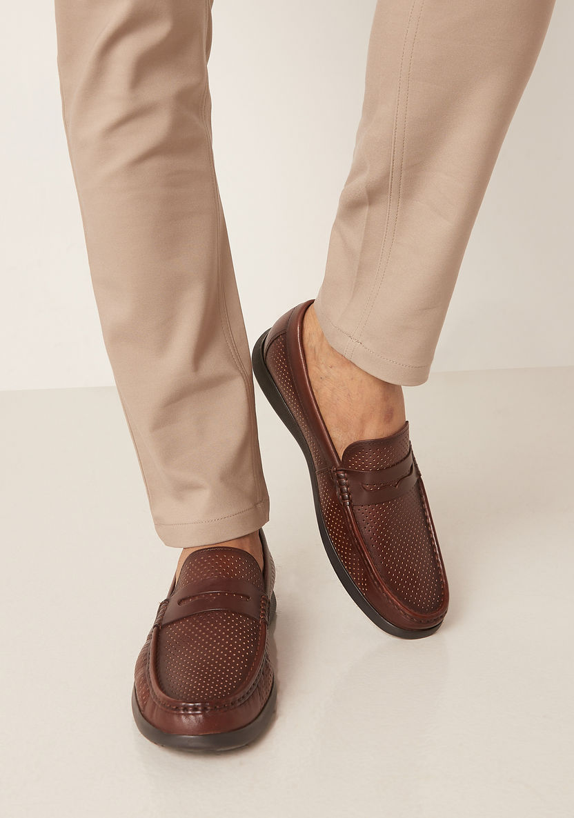 Le Confort Solid Slip-On Leather Loafers-Loafers-image-0