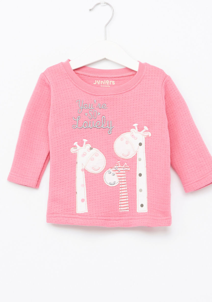 Juniors Textured Sweater and Pyjama Set-Pyjama Sets-image-1