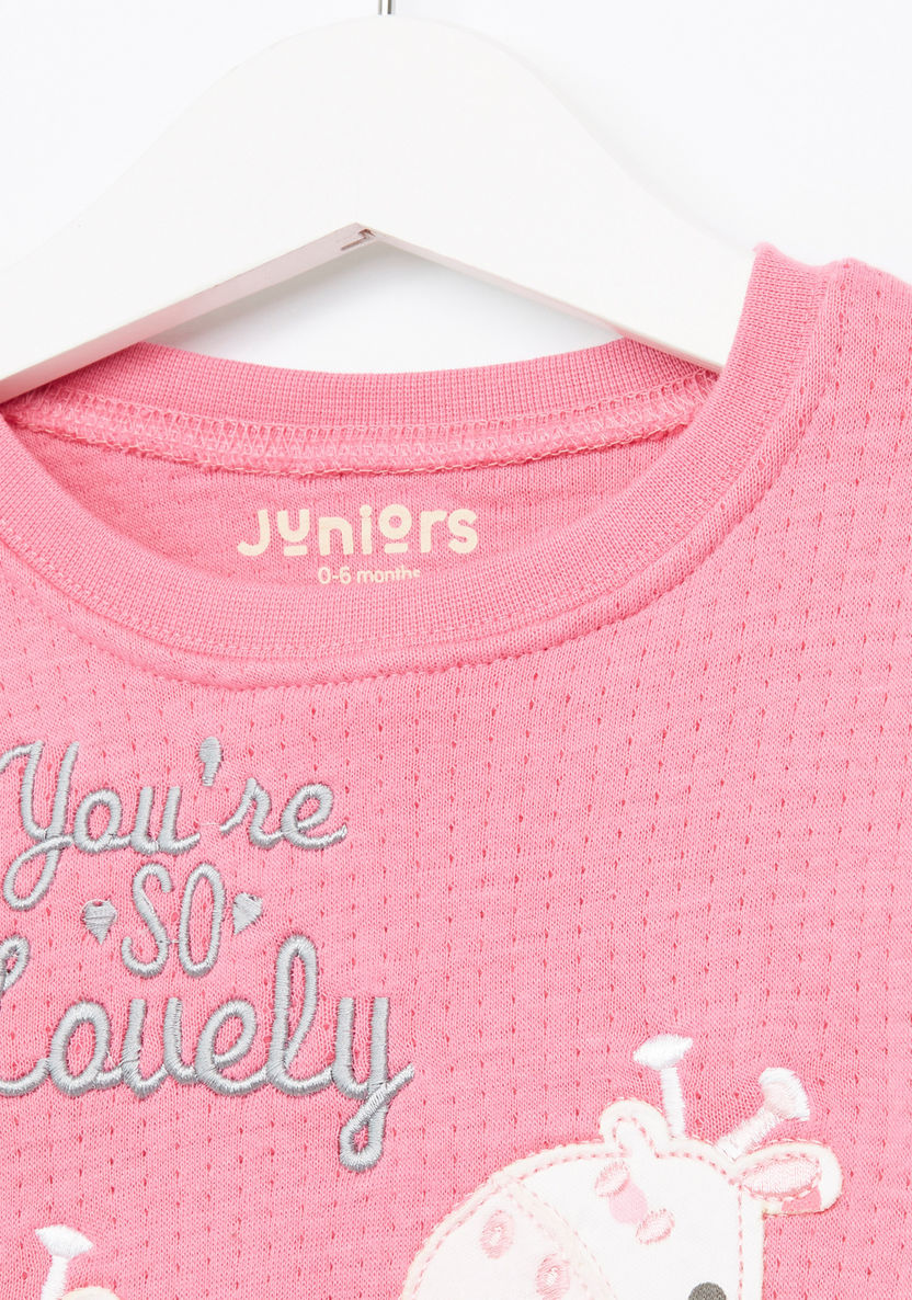 Juniors Textured Sweater and Pyjama Set-Pyjama Sets-image-2