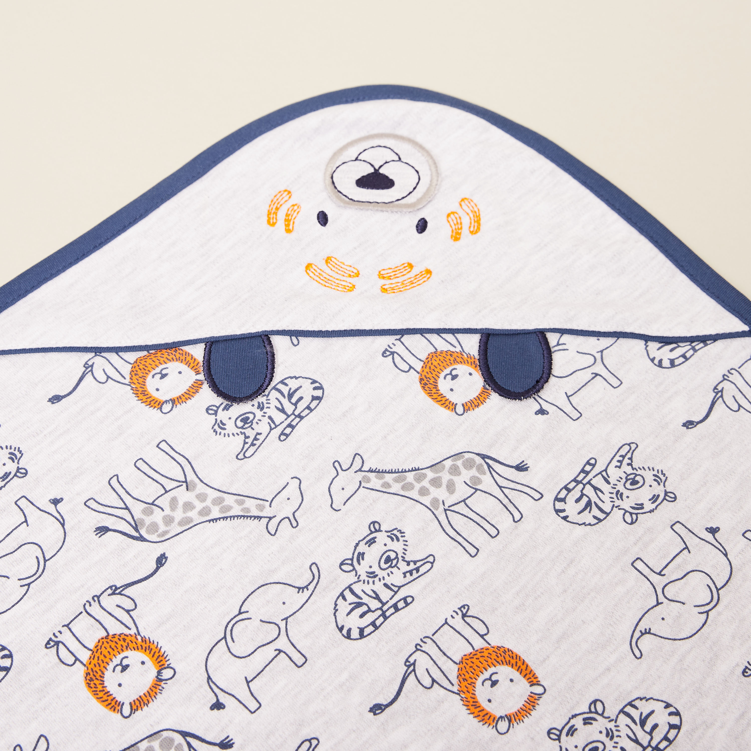 Juniors Safari Print Receiving Blanket - 80x80 cms-baby-nursery-blanketsandswaddles-receivingblankets-image-2