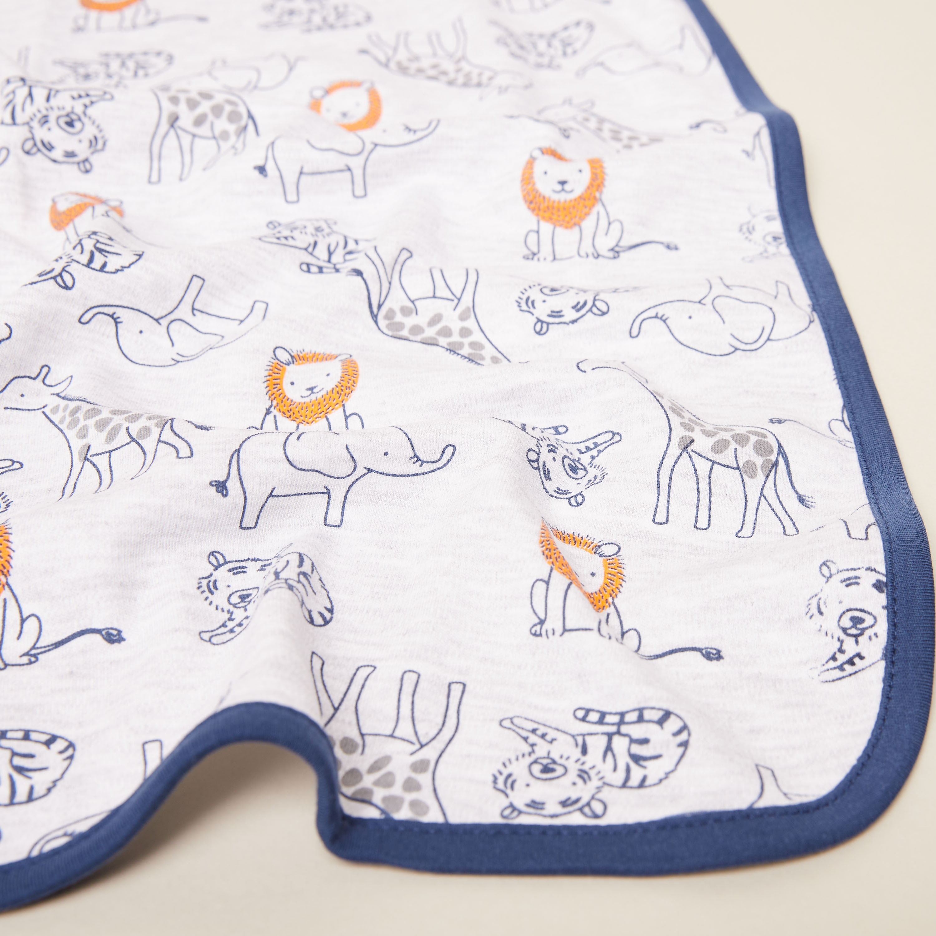 Juniors Safari Print Receiving Blanket - 80x80 cms-baby-nursery-blanketsandswaddles-receivingblankets-image-3