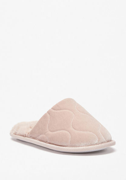 Cozy Textured Slip-On Plush Bedroom Slides