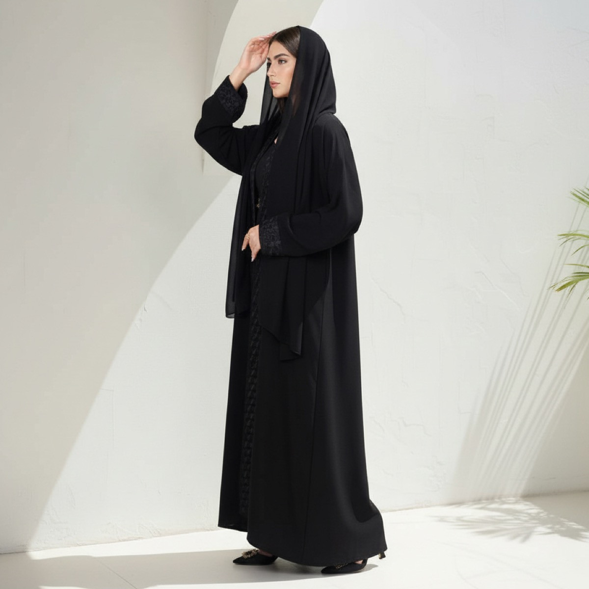 عباية مطرزة بشكل معقد مع حجاب من فاشون لاين-women-arabicclothing-abayas-image-5