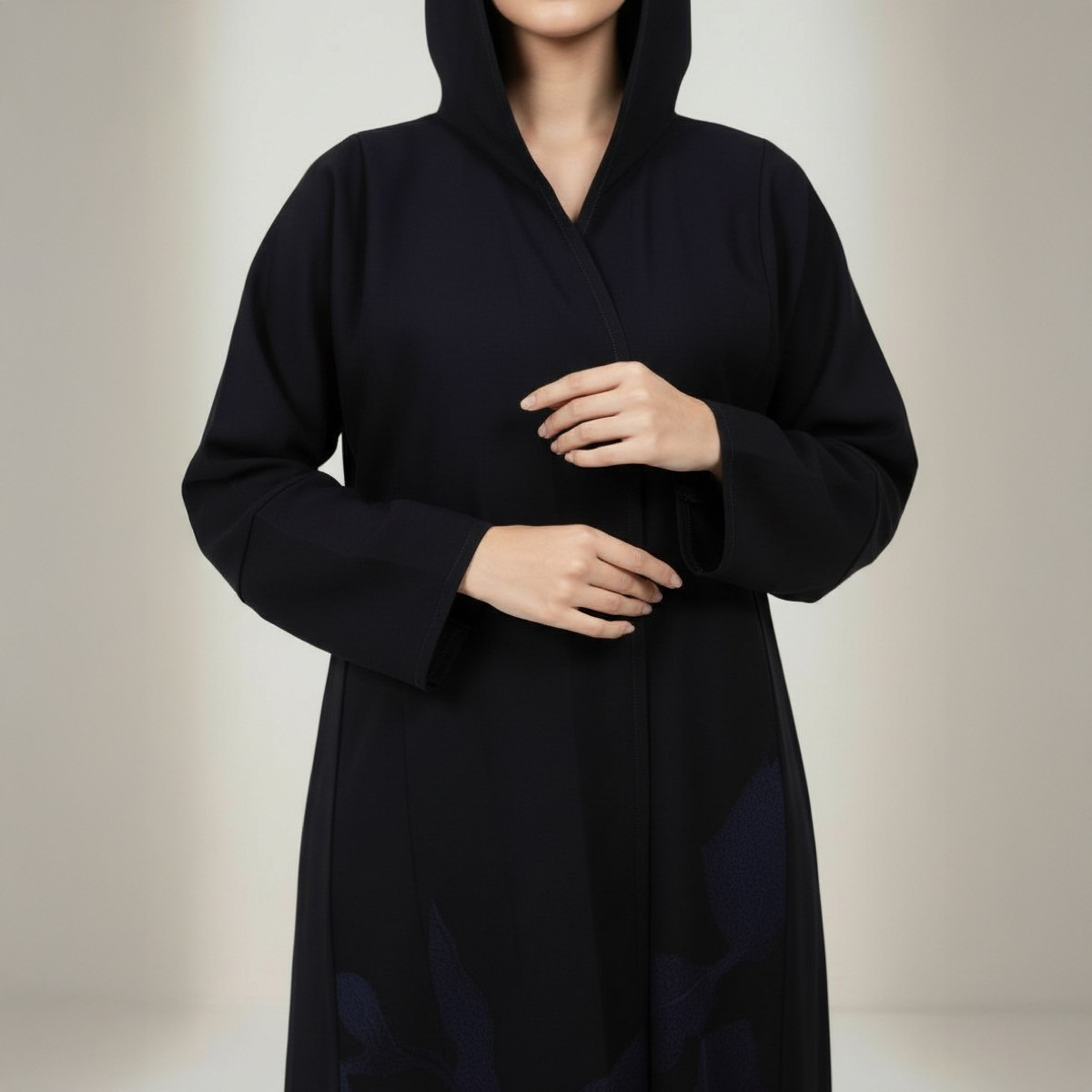 عباية مطرزة بالورود ميدنايت بلوم مع حجاب من فاشون لاين-women-arabicclothing-abayas-image-5