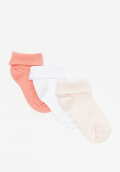 Textured Socks with Elasticated Hem - Set of 3-Girl%27s Socks & Tights-image-1
