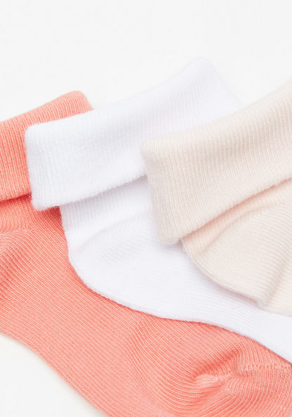 Textured Socks with Elasticated Hem - Set of 3-Girl%27s Socks & Tights-image-2