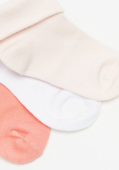 Textured Socks with Elasticated Hem - Set of 3
