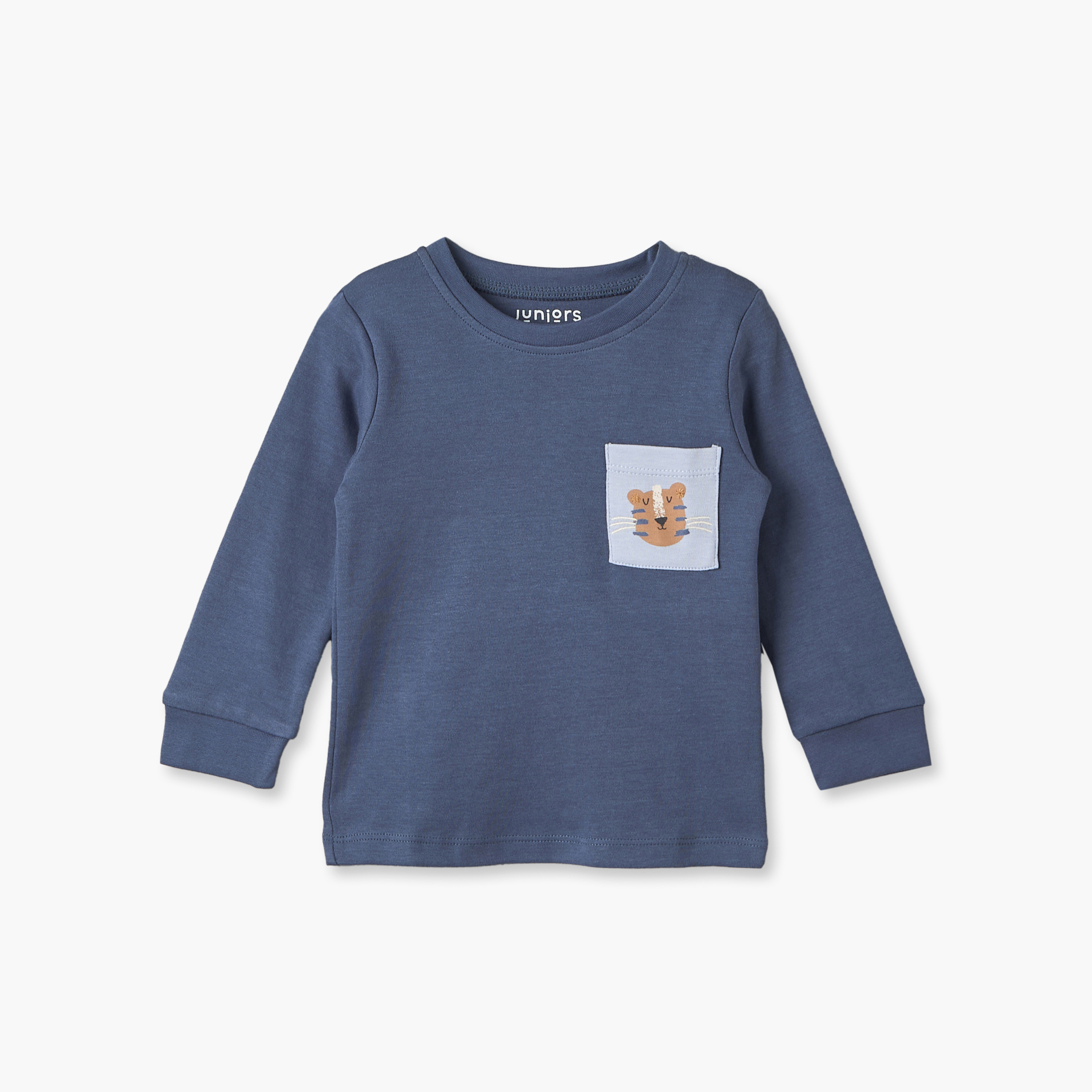 Pack of 3 Juniors Cotton Crew Neck Long Sleeves Pyjama Set with Safari Print-baby-boys-clothing-nightwear-pyjamasets-image-3
